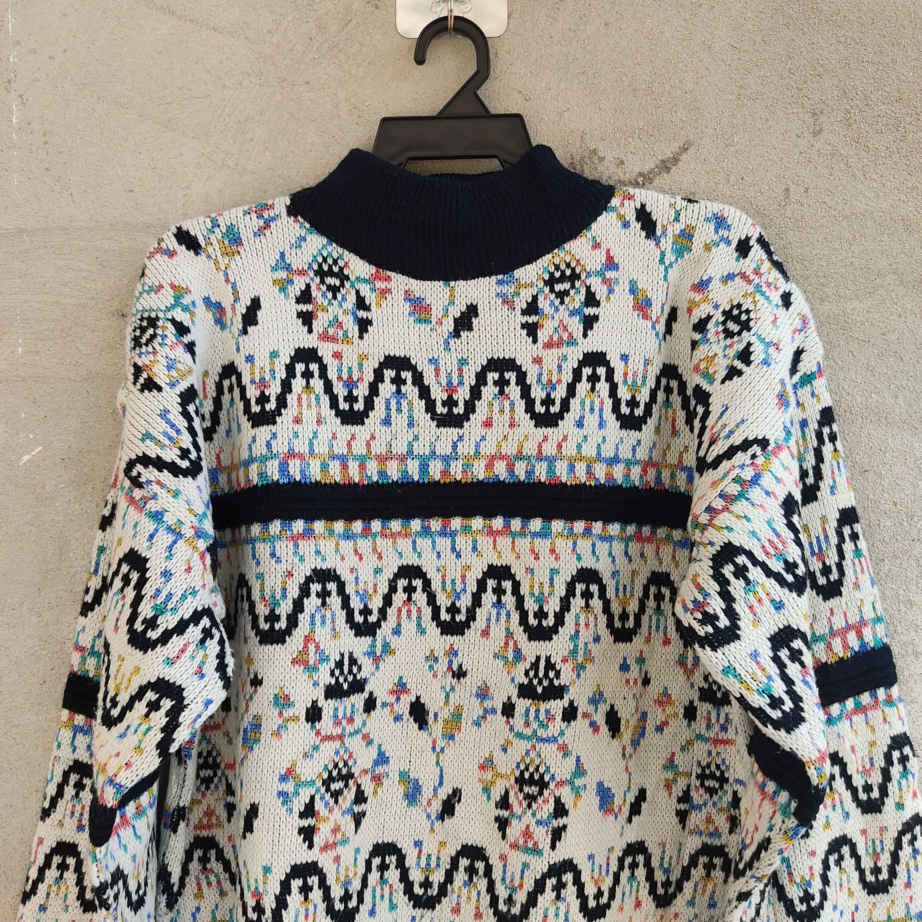 Other Art Motif Multicolour Turtle Neck Knitwear Jumper Size US M / EU 48-50 / 2 - 2 Thumbnail