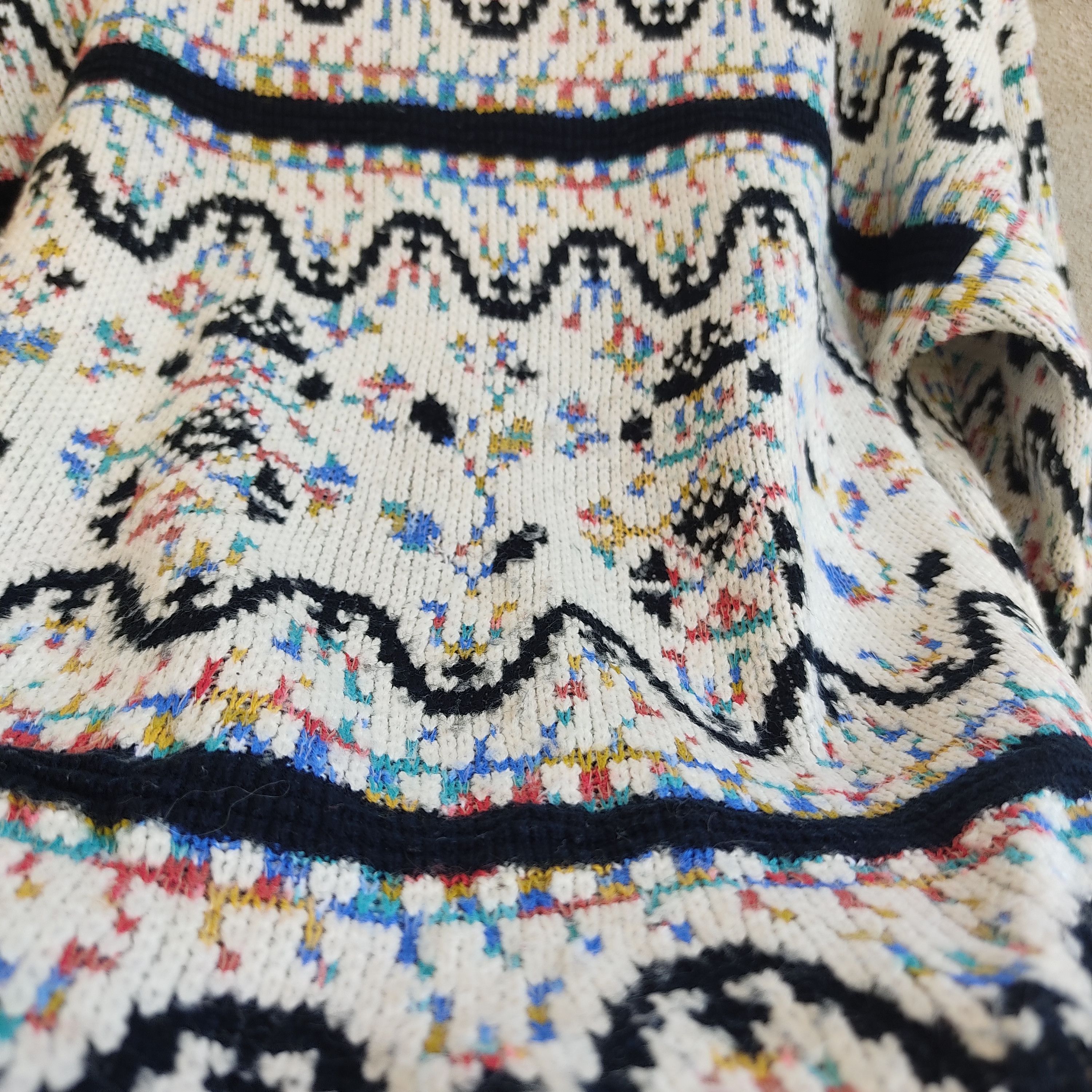 Other Art Motif Multicolour Turtle Neck Knitwear Jumper Size US M / EU 48-50 / 2 - 8 Thumbnail