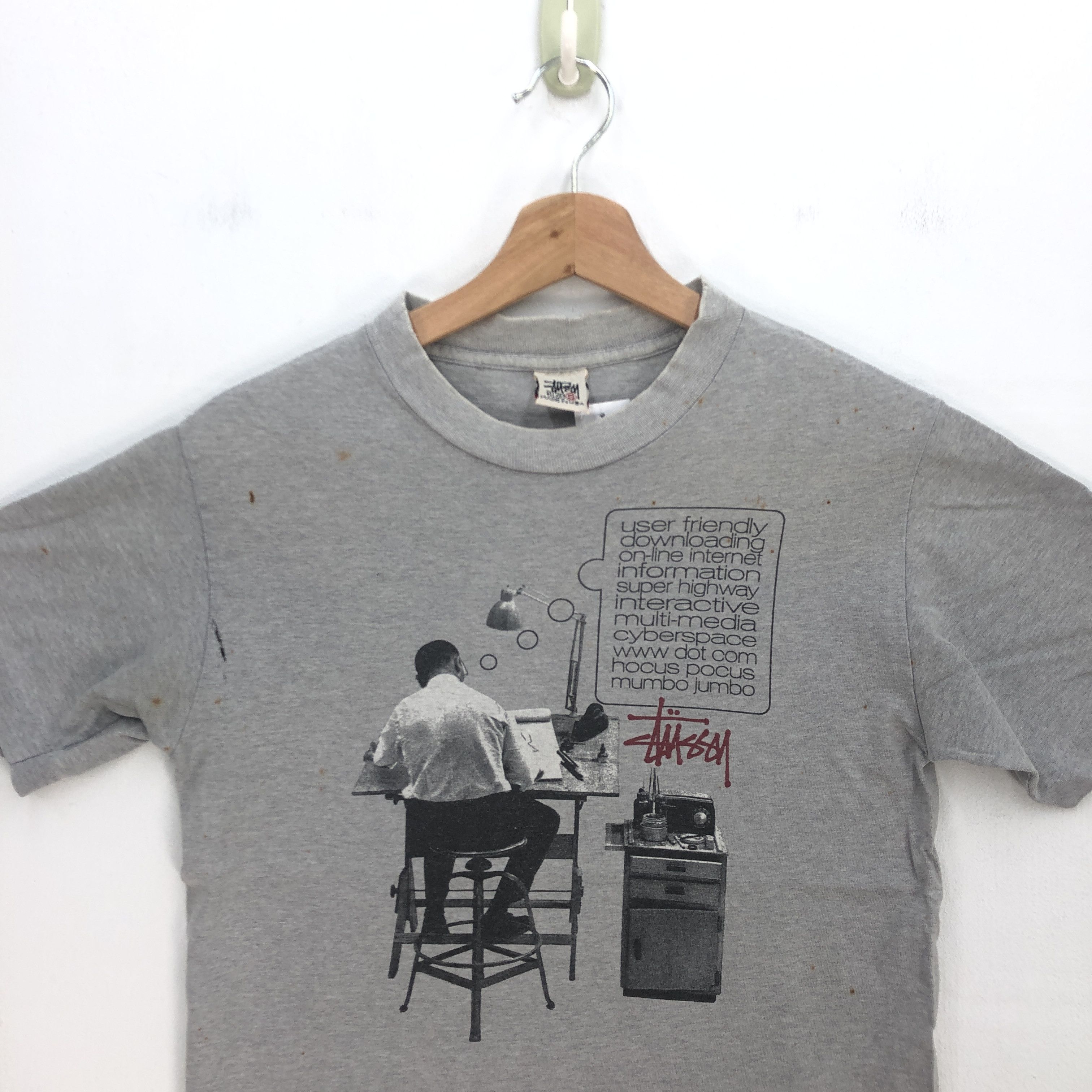 Stussy 1996 Stussy T Shirt Distressed Stussy Hocus Pocus Tees Size S / US 4 / IT 40 - 3 Thumbnail