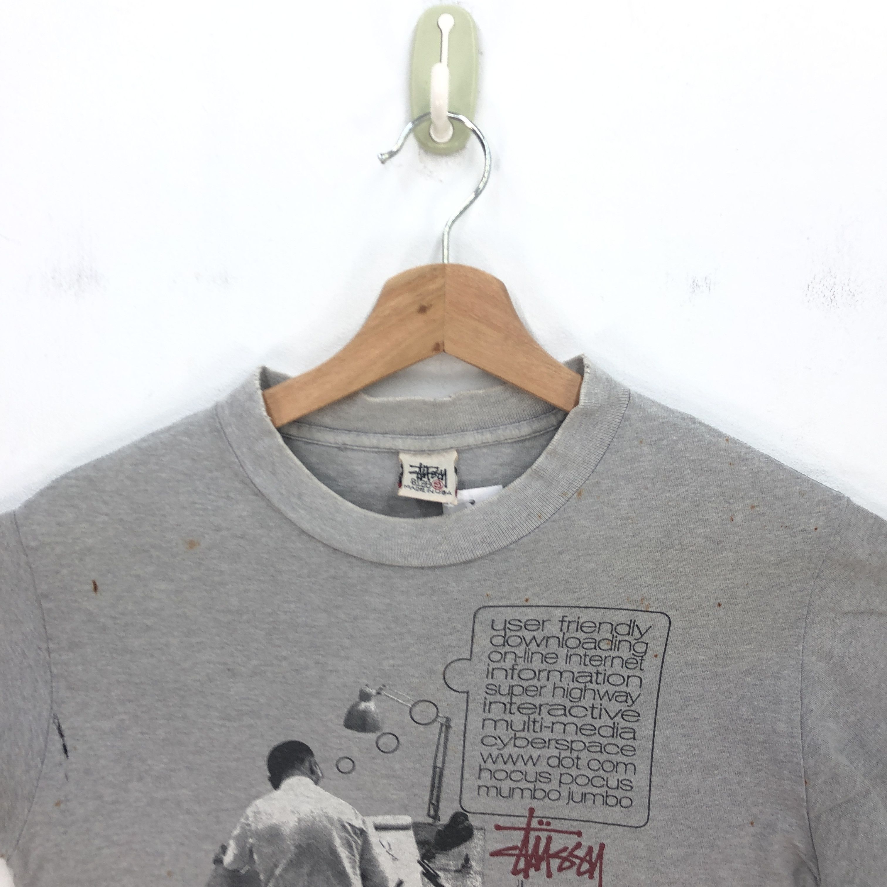 Stussy 1996 Stussy T Shirt Distressed Stussy Hocus Pocus Tees Size S / US 4 / IT 40 - 2 Thumbnail