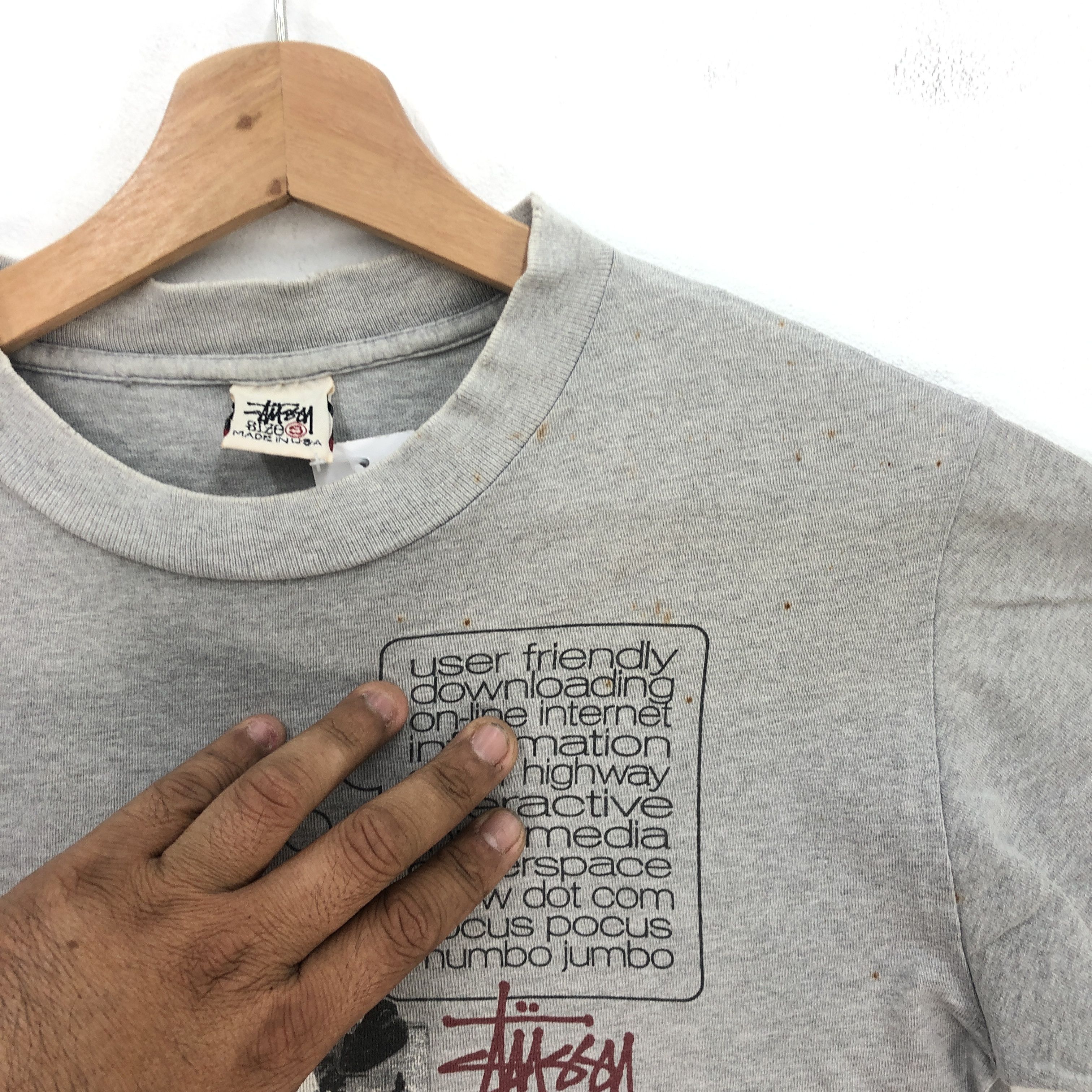 Stussy 1996 Stussy T Shirt Distressed Stussy Hocus Pocus Tees Size S / US 4 / IT 40 - 6 Thumbnail