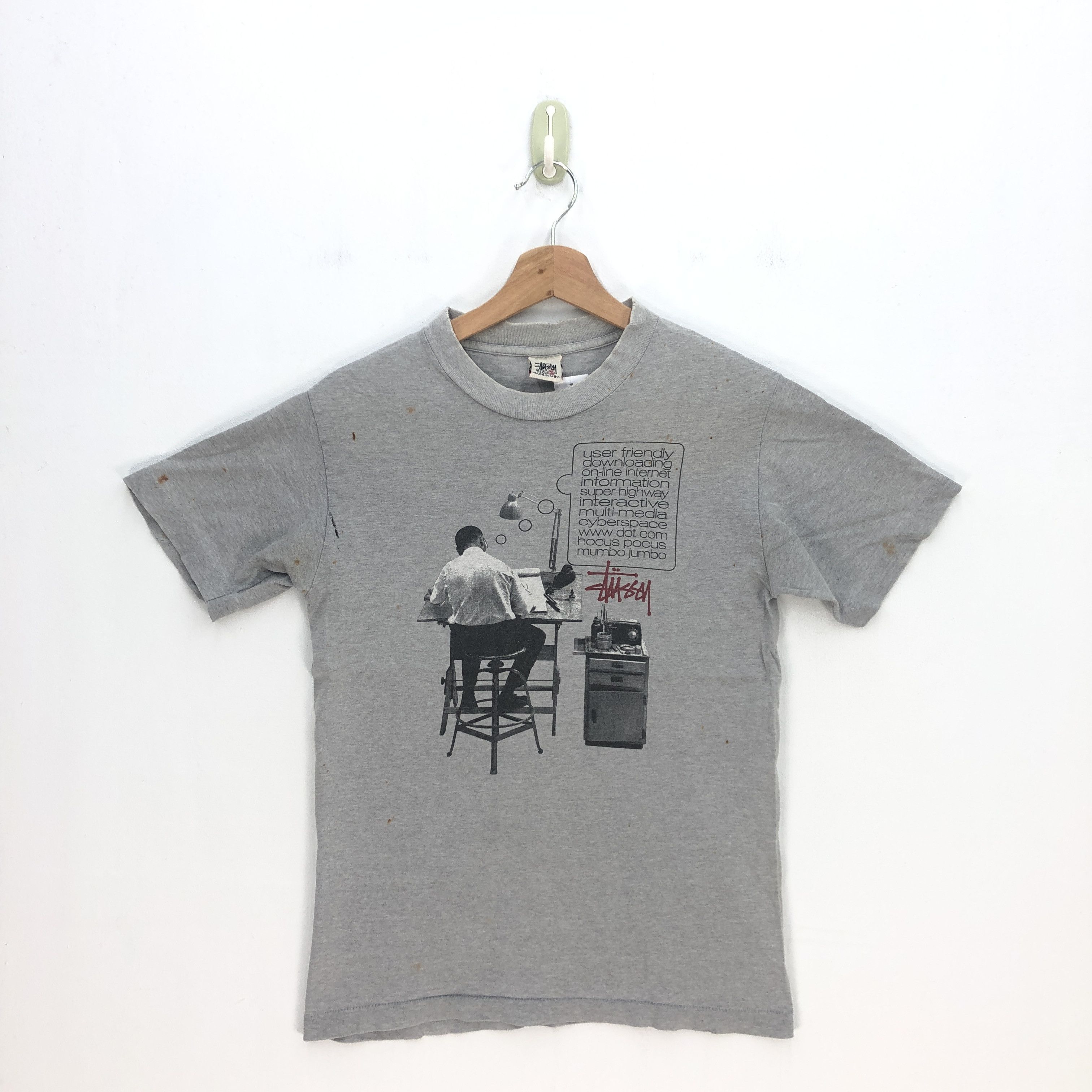 Stussy 1996 Stussy T Shirt Distressed Stussy Hocus Pocus Tees Size S / US 4 / IT 40 - 1 Thumbnail