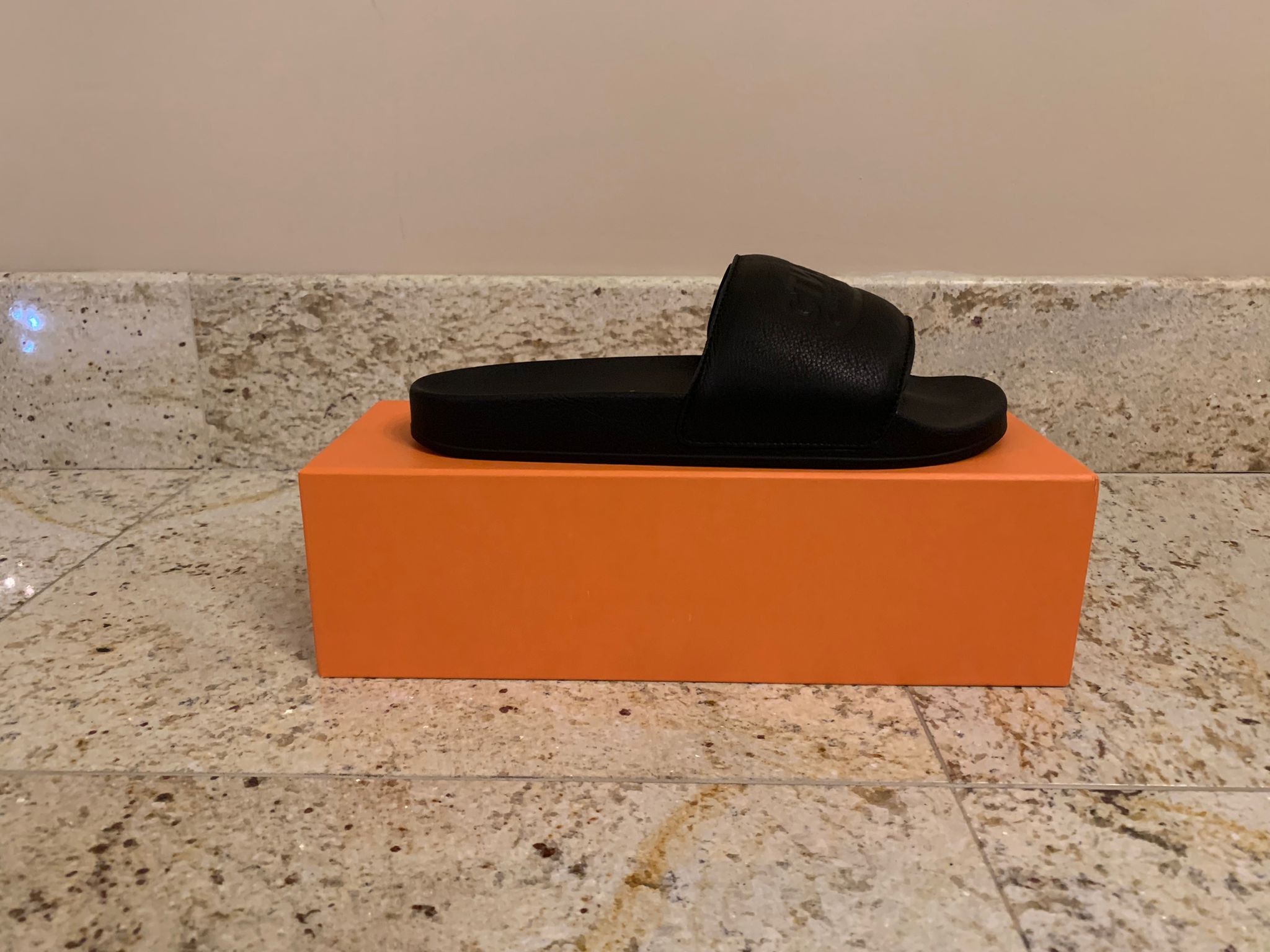 Heron Preston Logo Slider in Black Size US 12 / EU 45 - 2 Thumbnail