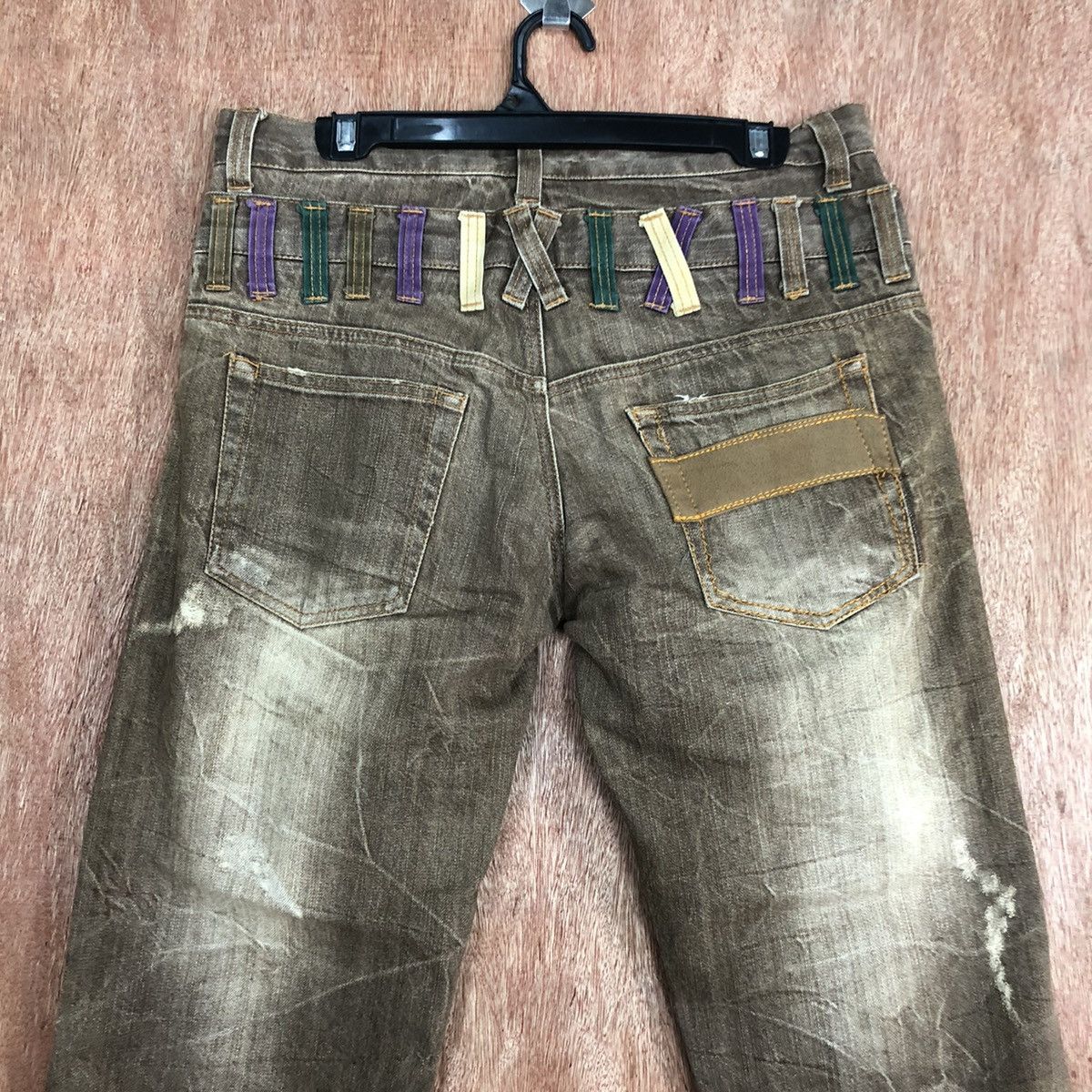 Japanese Brand Nylaus Clothing double waist faded denim #c740DL Size US 32 / EU 48 - 8 Thumbnail