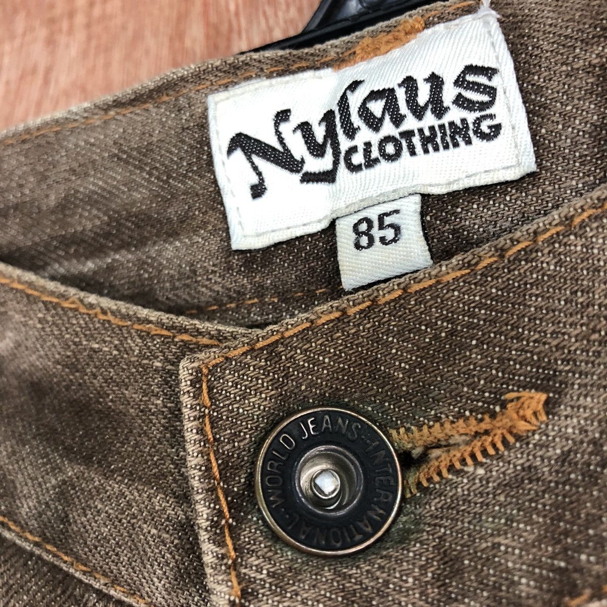Japanese Brand Nylaus Clothing double waist faded denim #c740DL Size US 32 / EU 48 - 5 Thumbnail