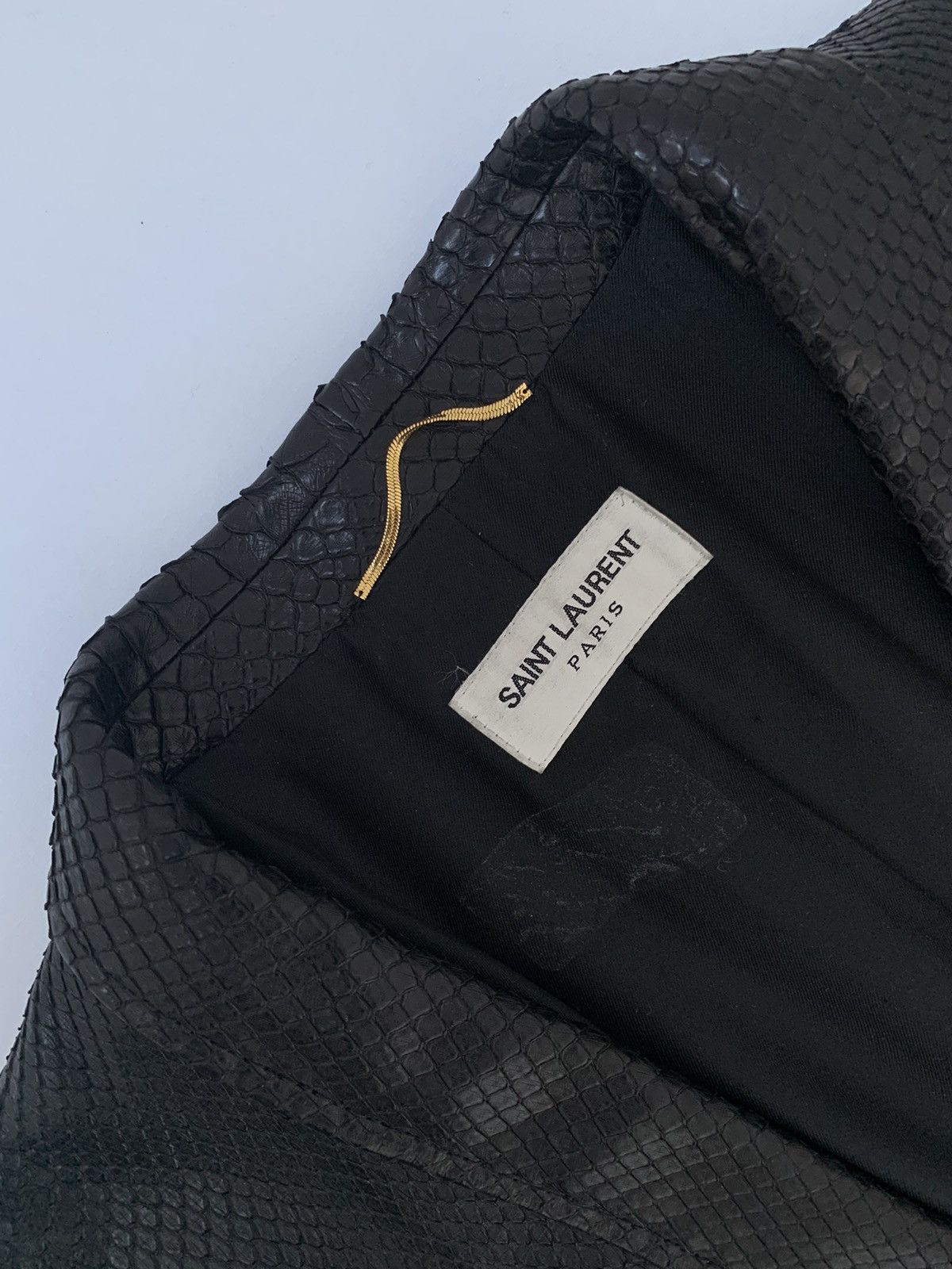 Hedi Slimane × Saint Laurent Paris 1/1 Sample SS2016 Python Skin Runway Leather Jacket Size US L / EU 52-54 / 3 - 6 Thumbnail