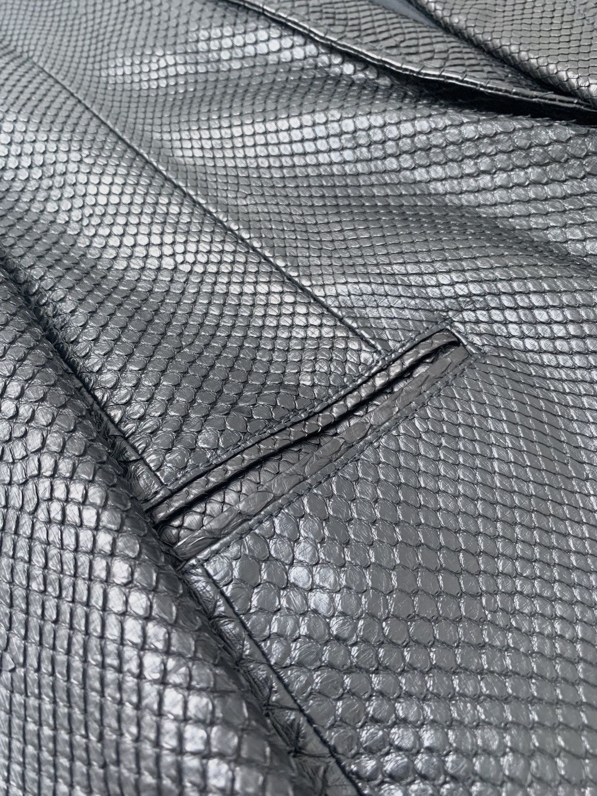 Hedi Slimane × Saint Laurent Paris 1/1 Sample SS2016 Python Skin Runway Leather Jacket Size US L / EU 52-54 / 3 - 9 Thumbnail