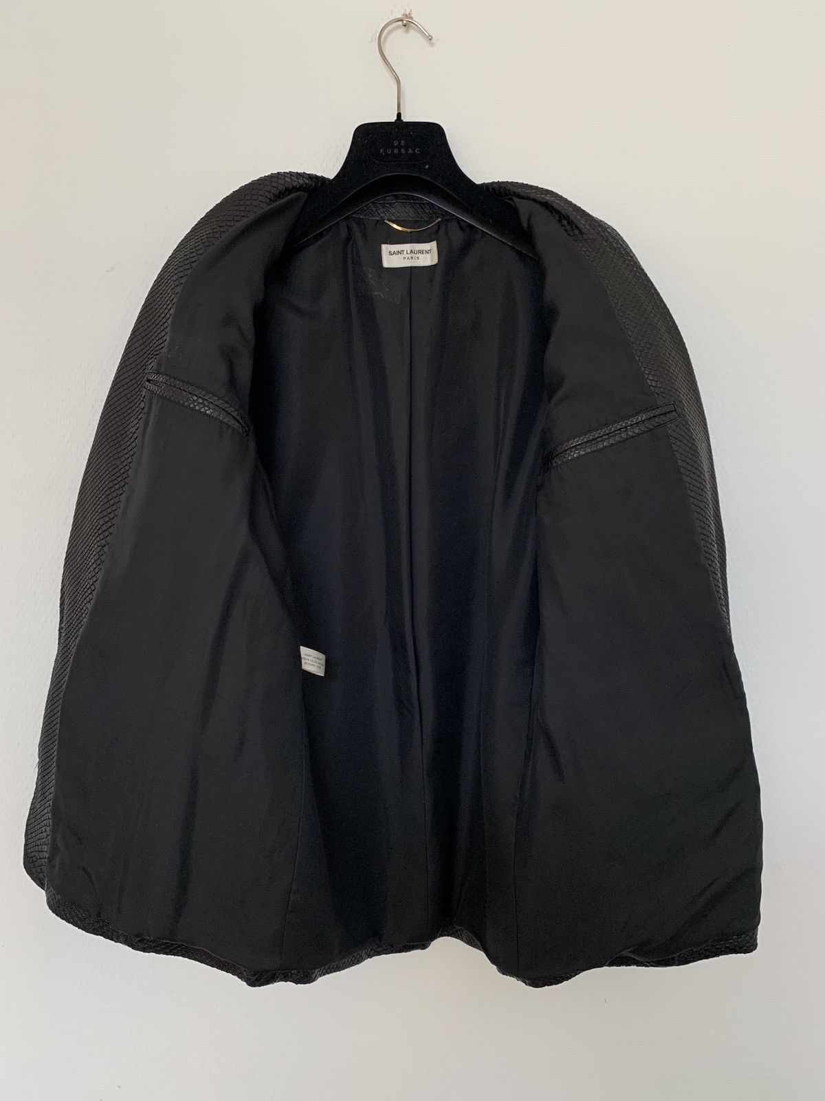 Hedi Slimane × Saint Laurent Paris 1/1 Sample SS2016 Python Skin Runway Leather Jacket Size US L / EU 52-54 / 3 - 3 Thumbnail