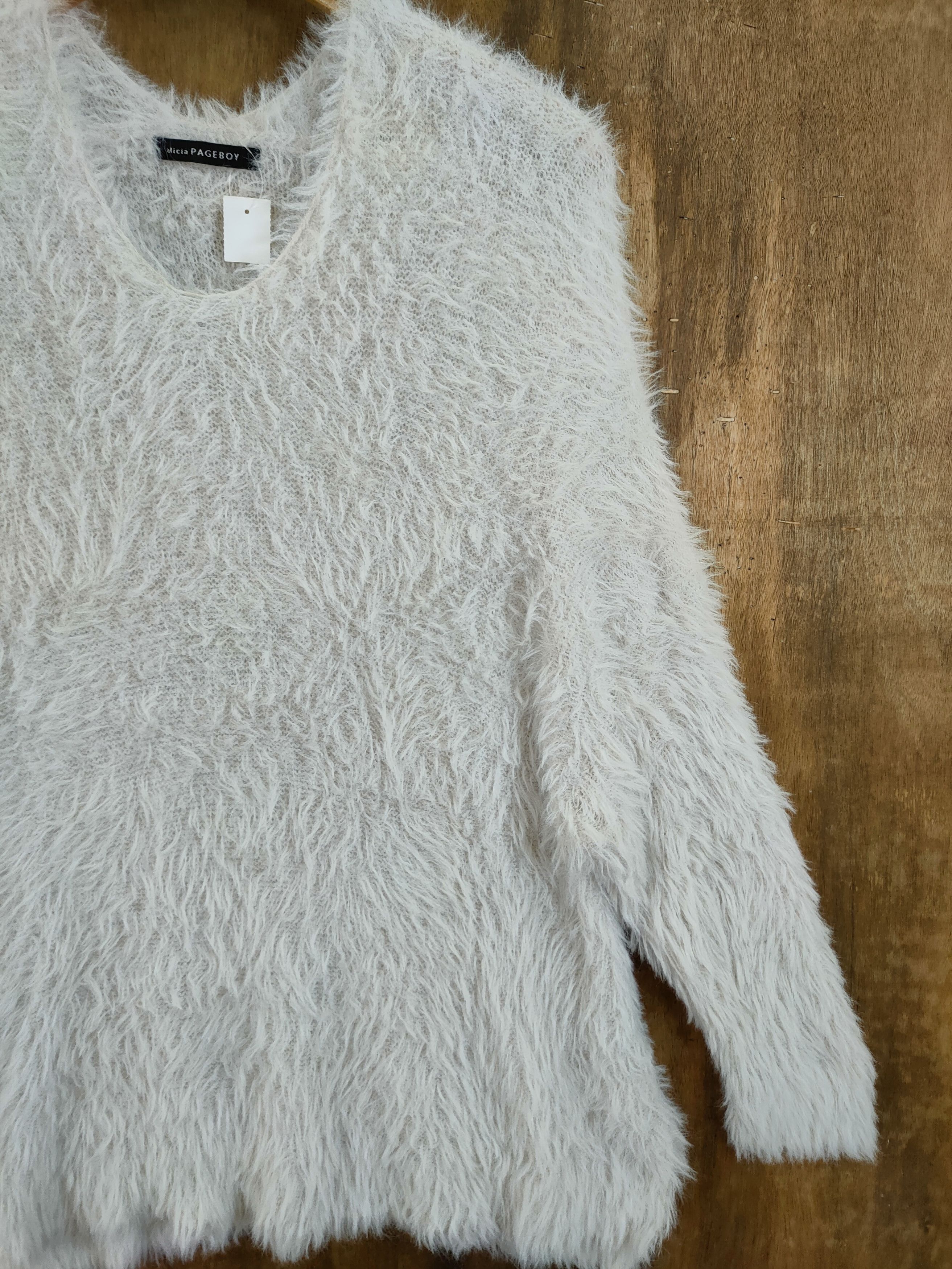 Japanese Brand D Alicia PageBoy mohair shag shaggy fur knitwear #46-968 Size L / US 10 / IT 46 - 3 Thumbnail