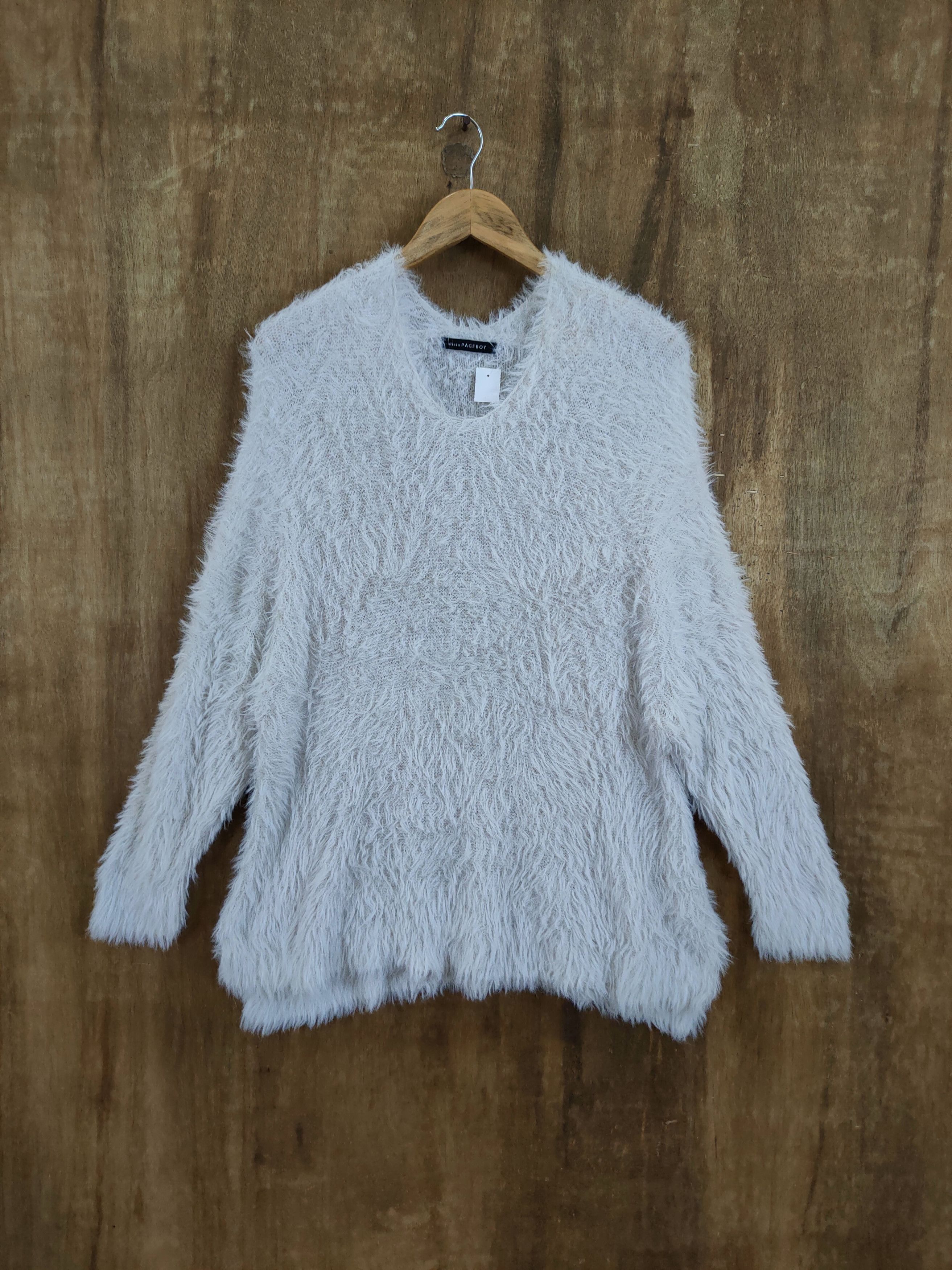 Japanese Brand D Alicia PageBoy mohair shag shaggy fur knitwear #46-968 Size L / US 10 / IT 46 - 1 Thumbnail