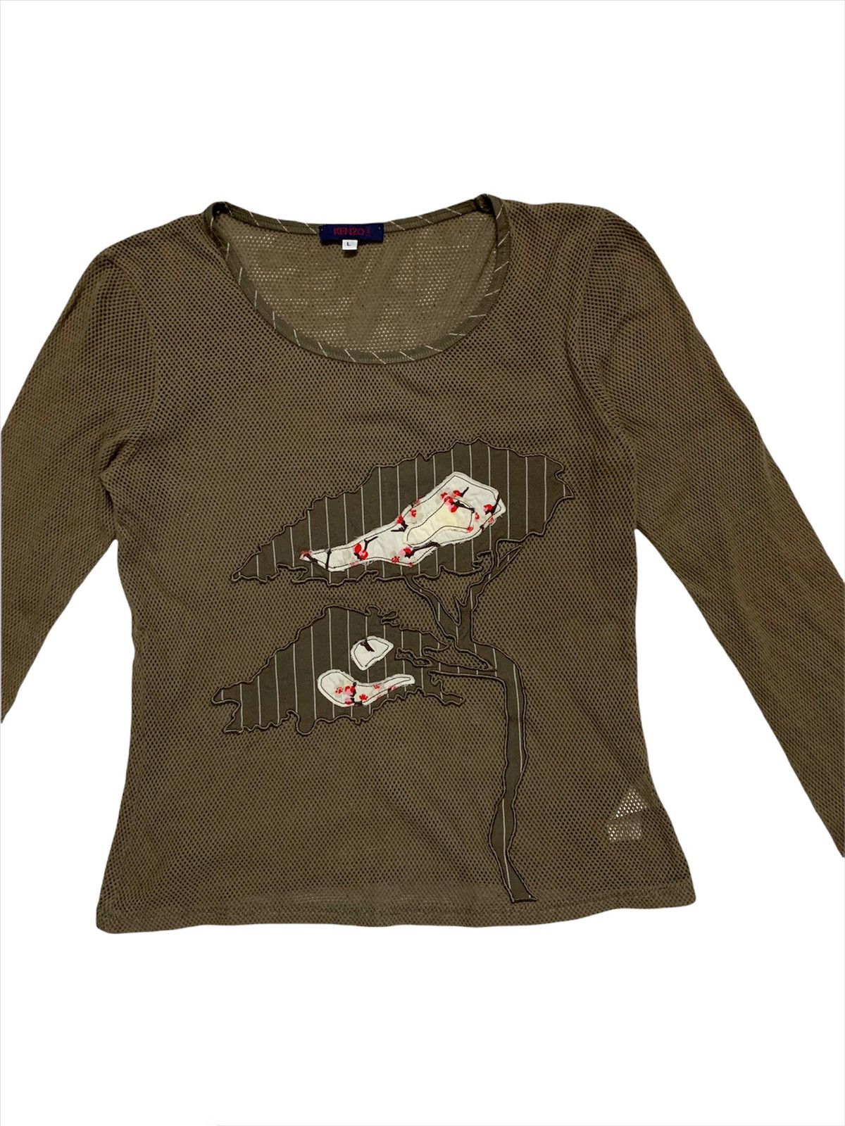 Kenzo Kenzo Jeans Longsleeve Mesh Top (Women) Size L / US 10 / IT 46 - 2 Thumbnail