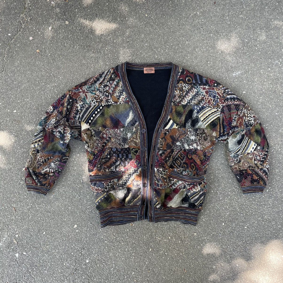 image of Archival Clothing x Missoni 80's Vintage Missoni Patchwork Wool Cardigan, Men's (Size Medium)