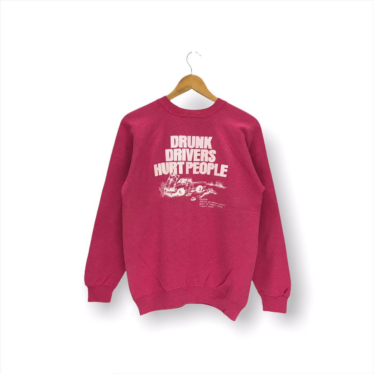 Hanes × Vintage Vintage 80s Drunk Drivers Hurt People Sweatshirt Size US M / EU 48-50 / 2 - 2 Thumbnail