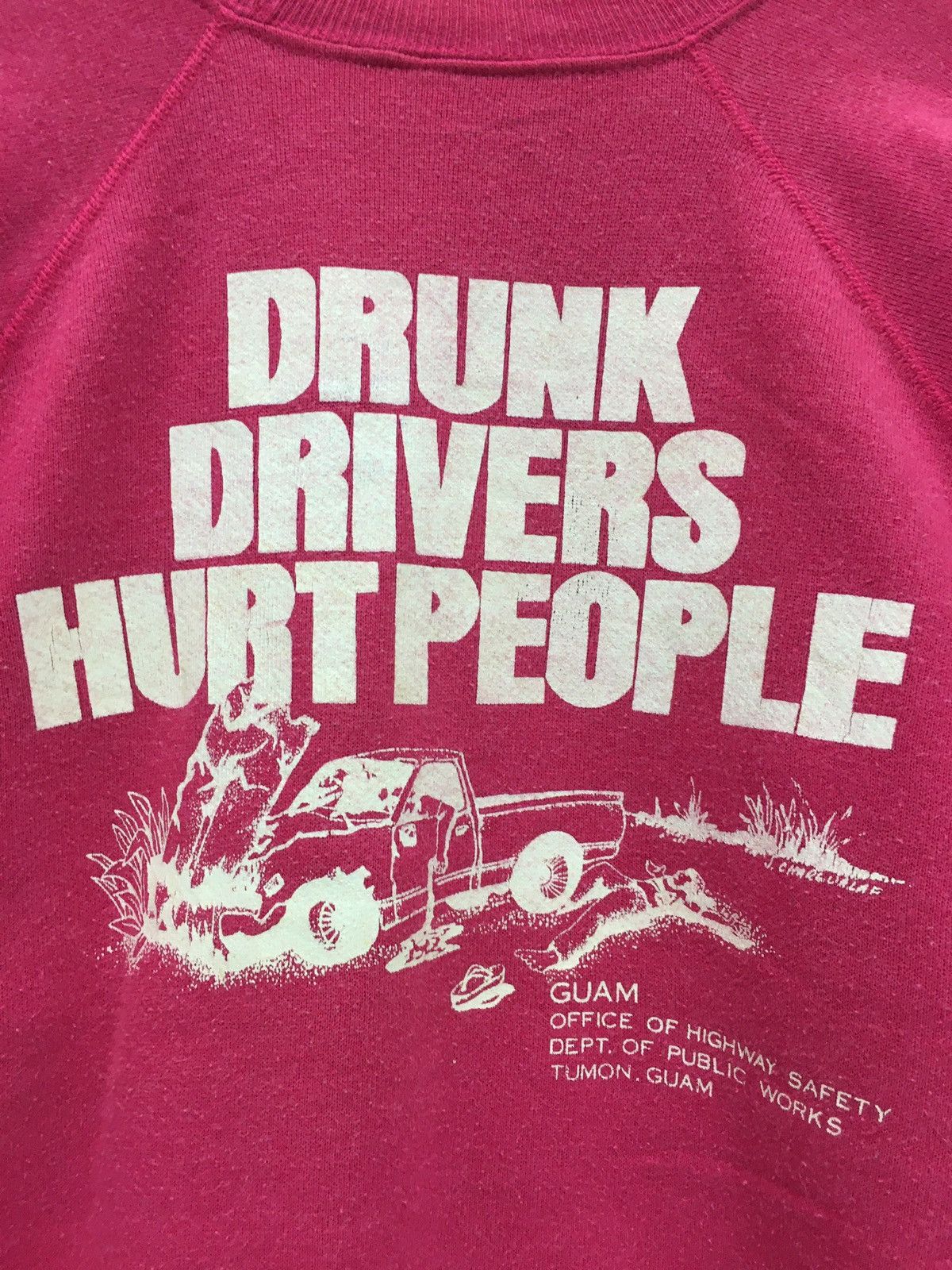 Hanes × Vintage Vintage 80s Drunk Drivers Hurt People Sweatshirt Size US M / EU 48-50 / 2 - 6 Thumbnail