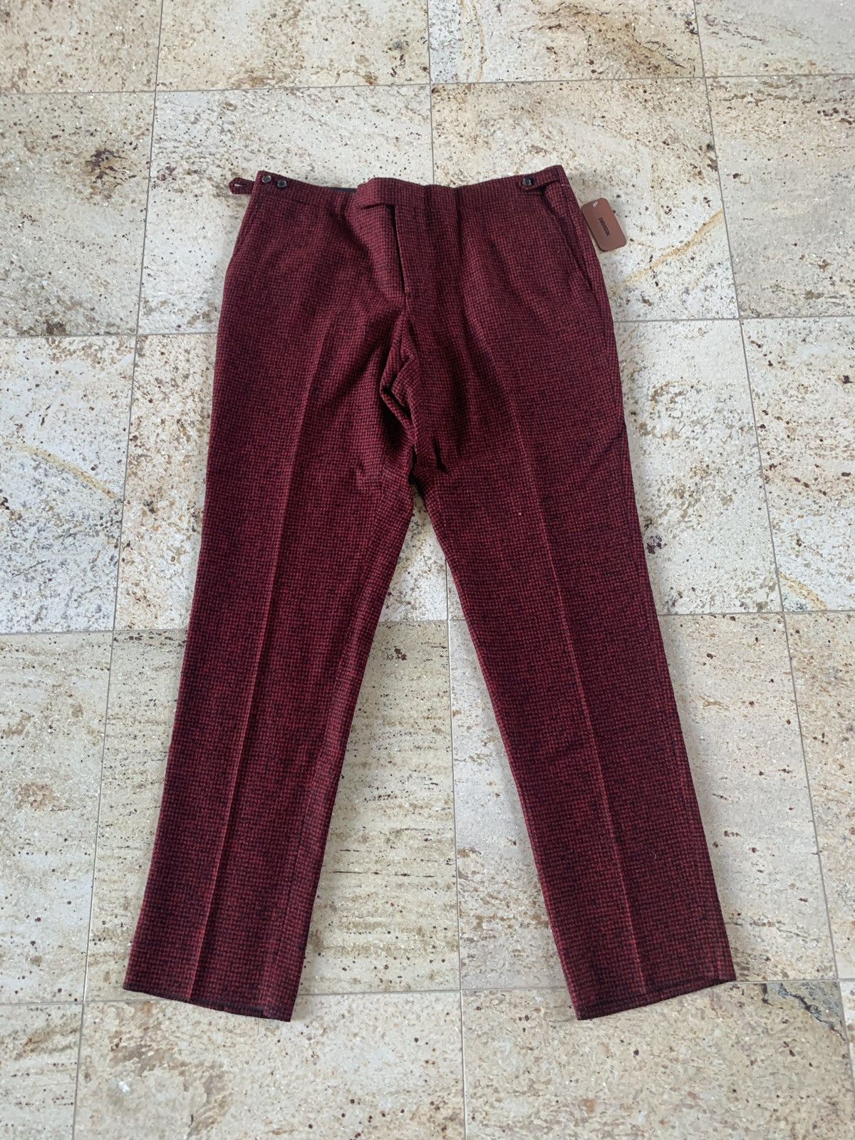 Missoni Houndstooth Red & Black Trousers in Wool Size US 38 / EU 54 - 3 Thumbnail