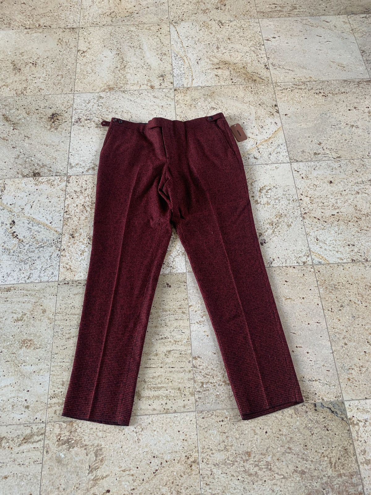 Missoni Houndstooth Red & Black Trousers in Wool Size US 38 / EU 54 - 1 Thumbnail