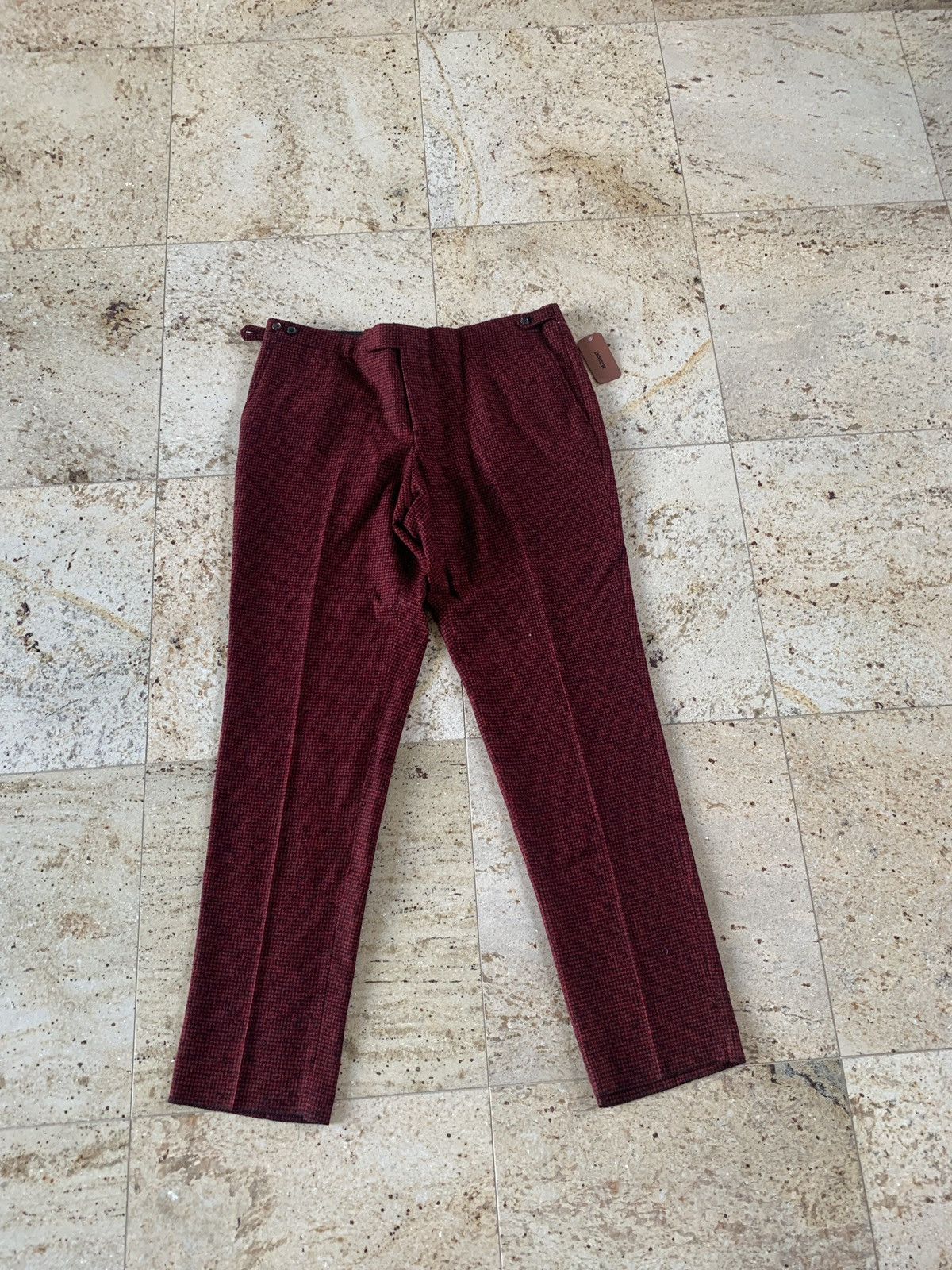 Missoni Houndstooth Red & Black Trousers in Wool Size US 38 / EU 54 - 2 Thumbnail