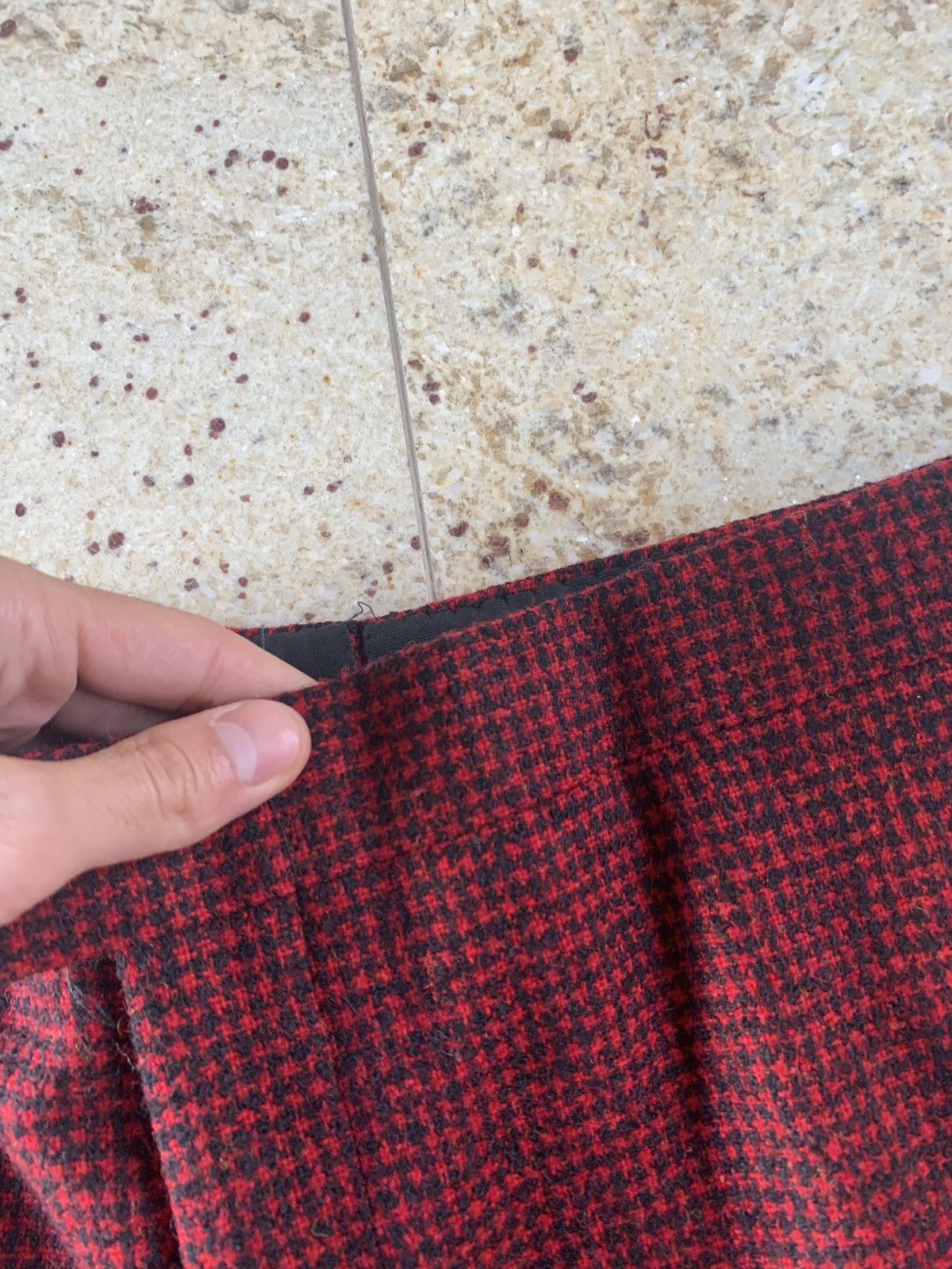 Missoni Houndstooth Red & Black Trousers in Wool Size US 38 / EU 54 - 9 Thumbnail
