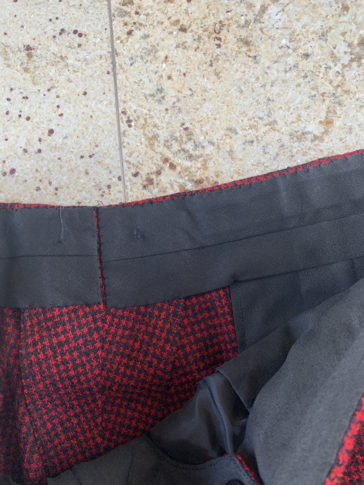 Missoni Houndstooth Red & Black Trousers in Wool Size US 38 / EU 54 - 8 Thumbnail