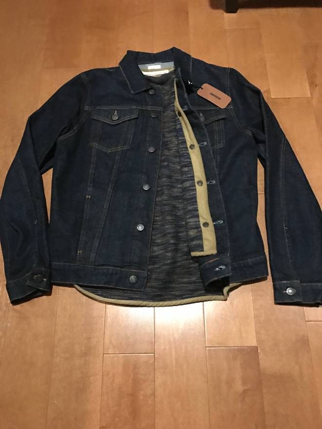 image of Missoni Removeable Knit Interior Denim Jacket in Indigo, Men's (Size Small)