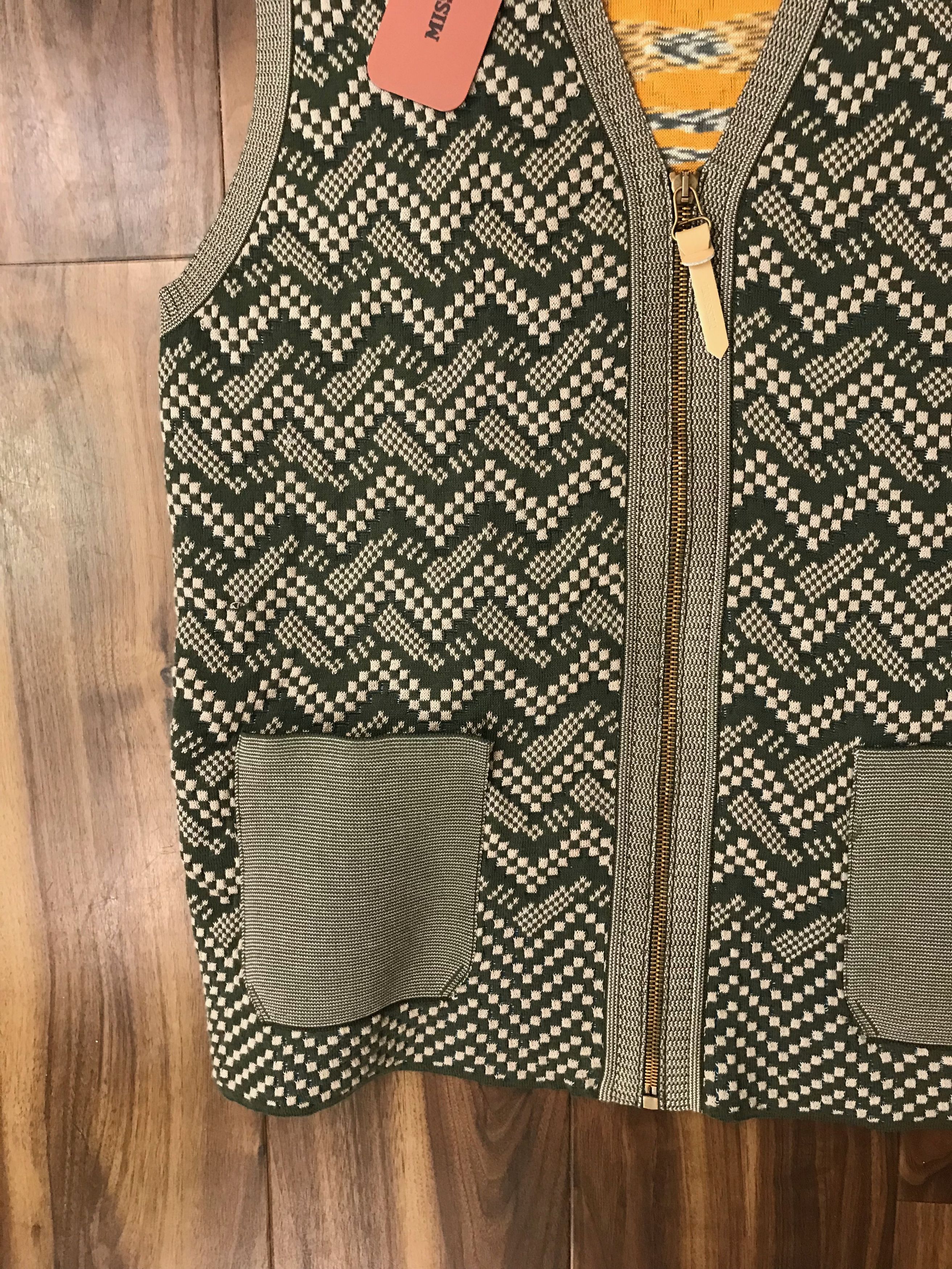 Missoni Herringbone Green Knit Vest Size US S / EU 44-46 / 1 - 10 Thumbnail
