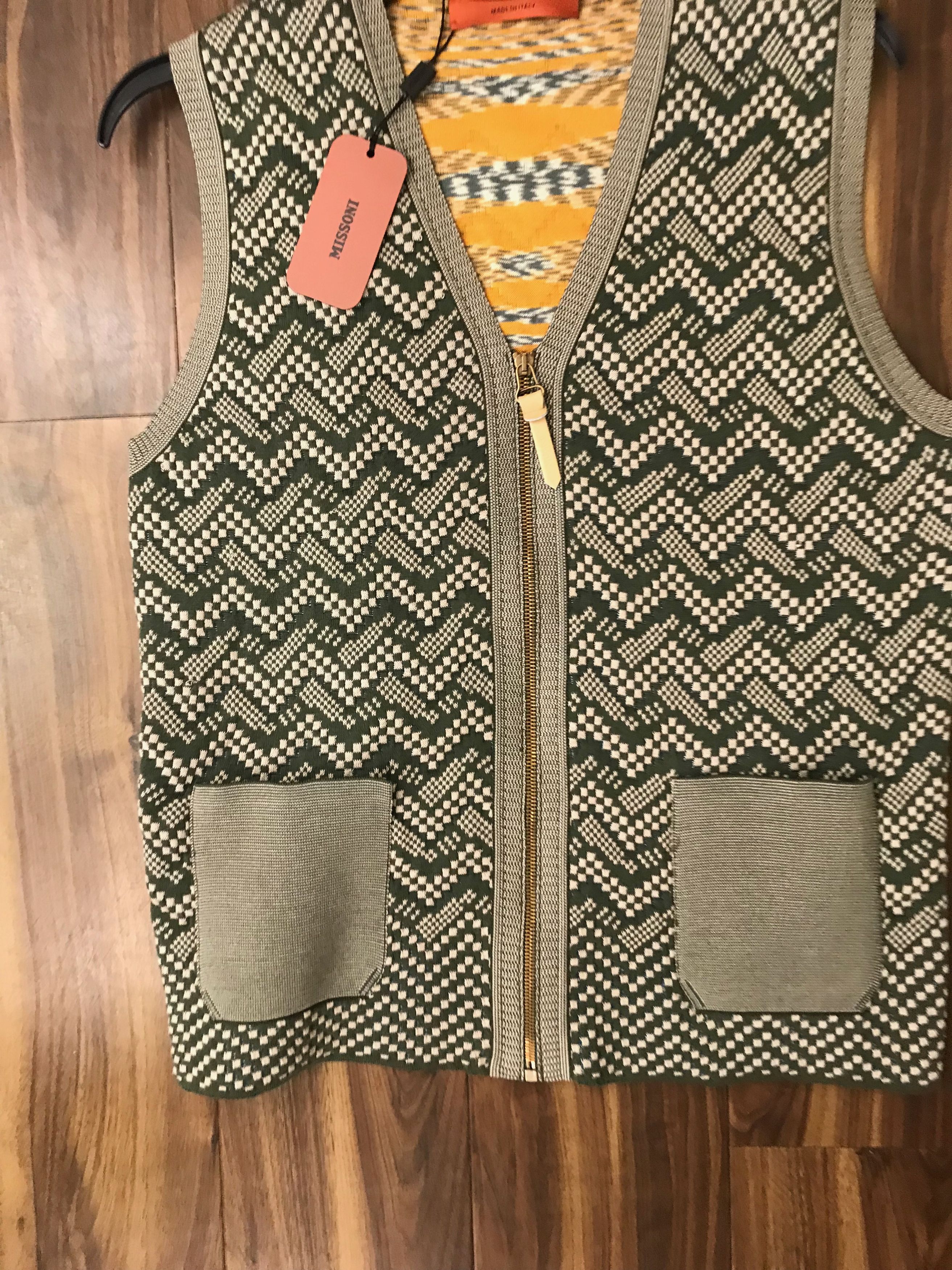 Missoni Herringbone Green Knit Vest Size US S / EU 44-46 / 1 - 11 Thumbnail