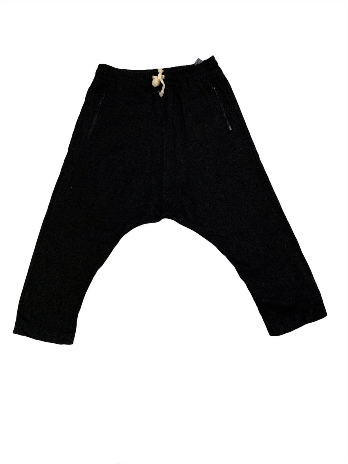 image of Zara Dropped Croatch 100 Linen Pants in Black, Men's (Size 34)