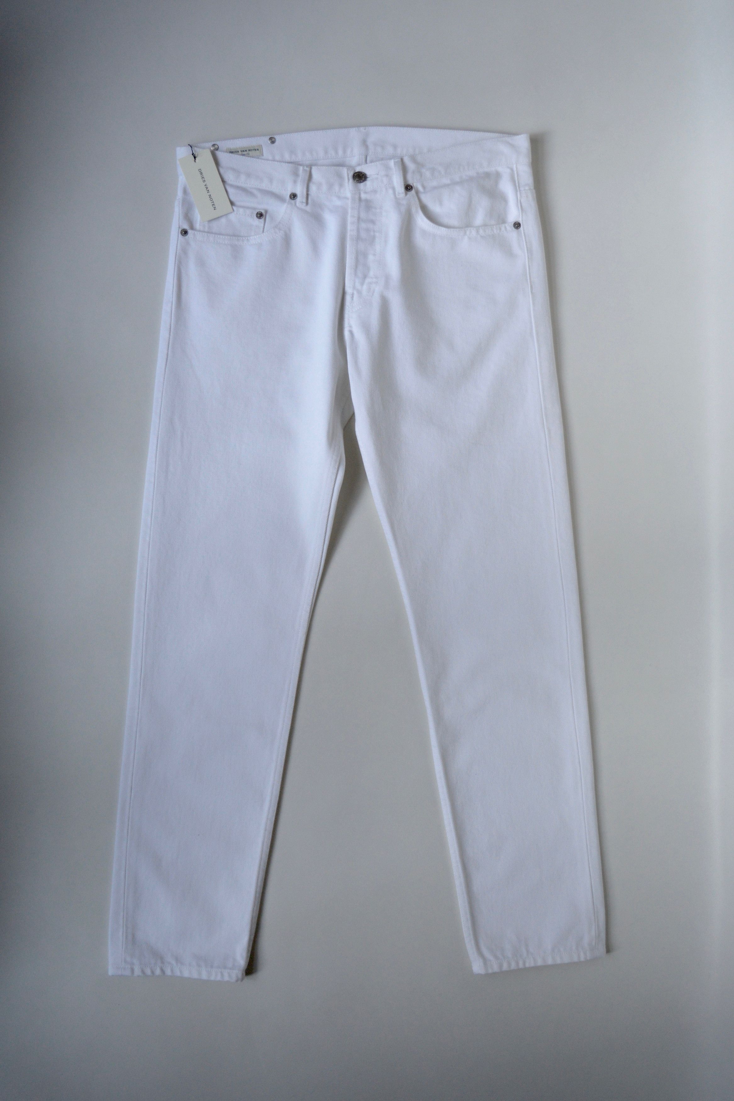 image of Dries Van Noten S/s 20 White Denim Jeans, Men's (Size 32)