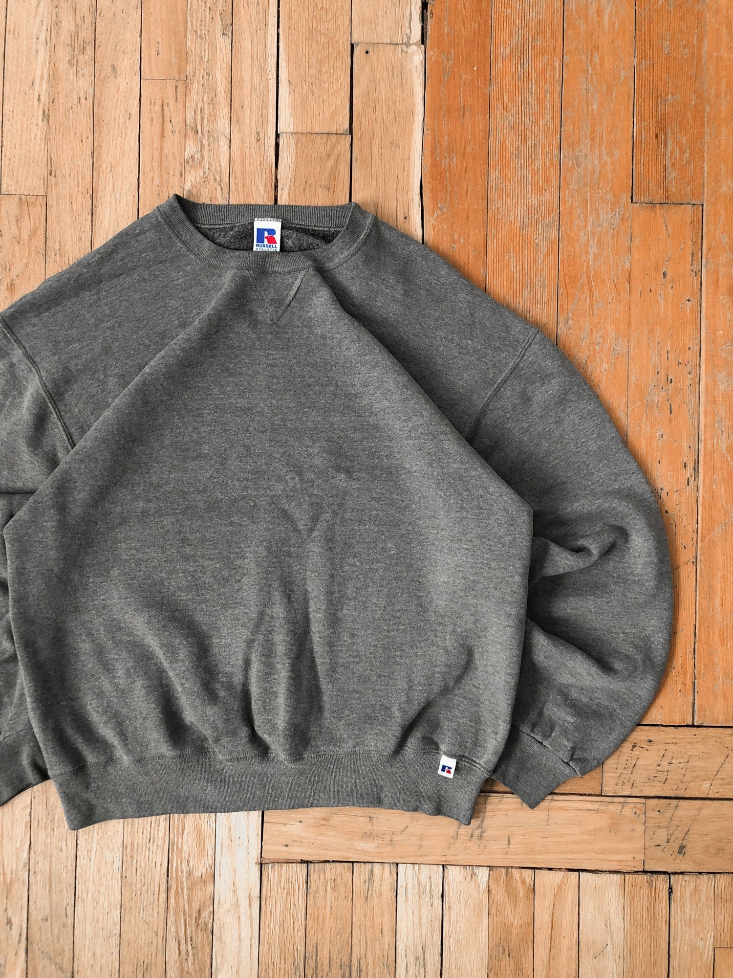 90s Boxy Faded Mud Green Russell Athletic Sweatshirt