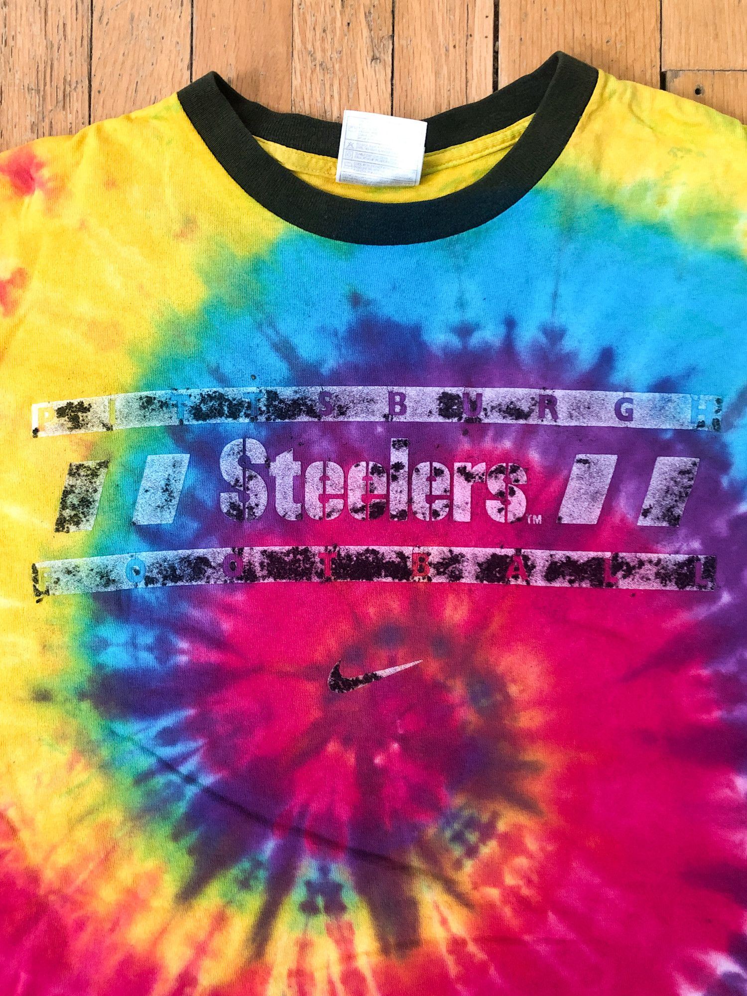 Nike × Vintage 90s Faded 'Pittsburgh Steelers Football' Nike T-Shirt Size US L / EU 52-54 / 3 - 3 Thumbnail