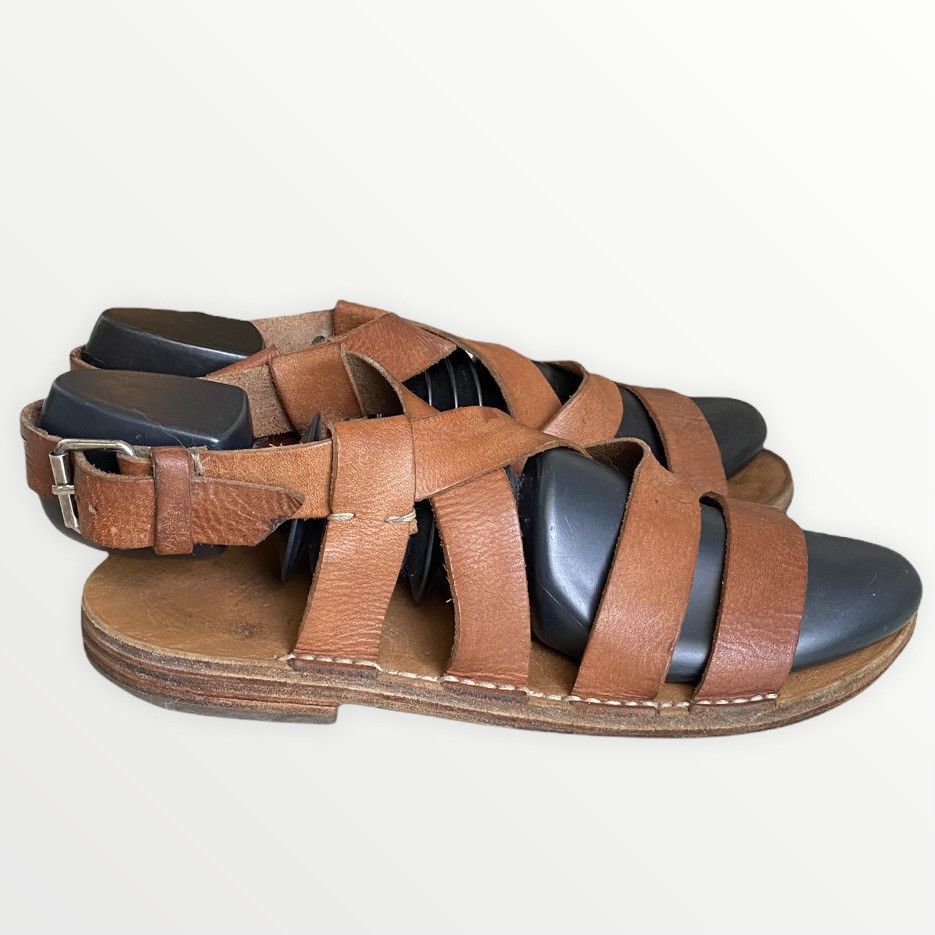 image of Maison Margiela Margiela Brown Strap Leather Sandals, Men's (Size 9)
