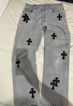 Chrome Hearts x Levi Strauss Jean Leather Crosses Sterling Silver