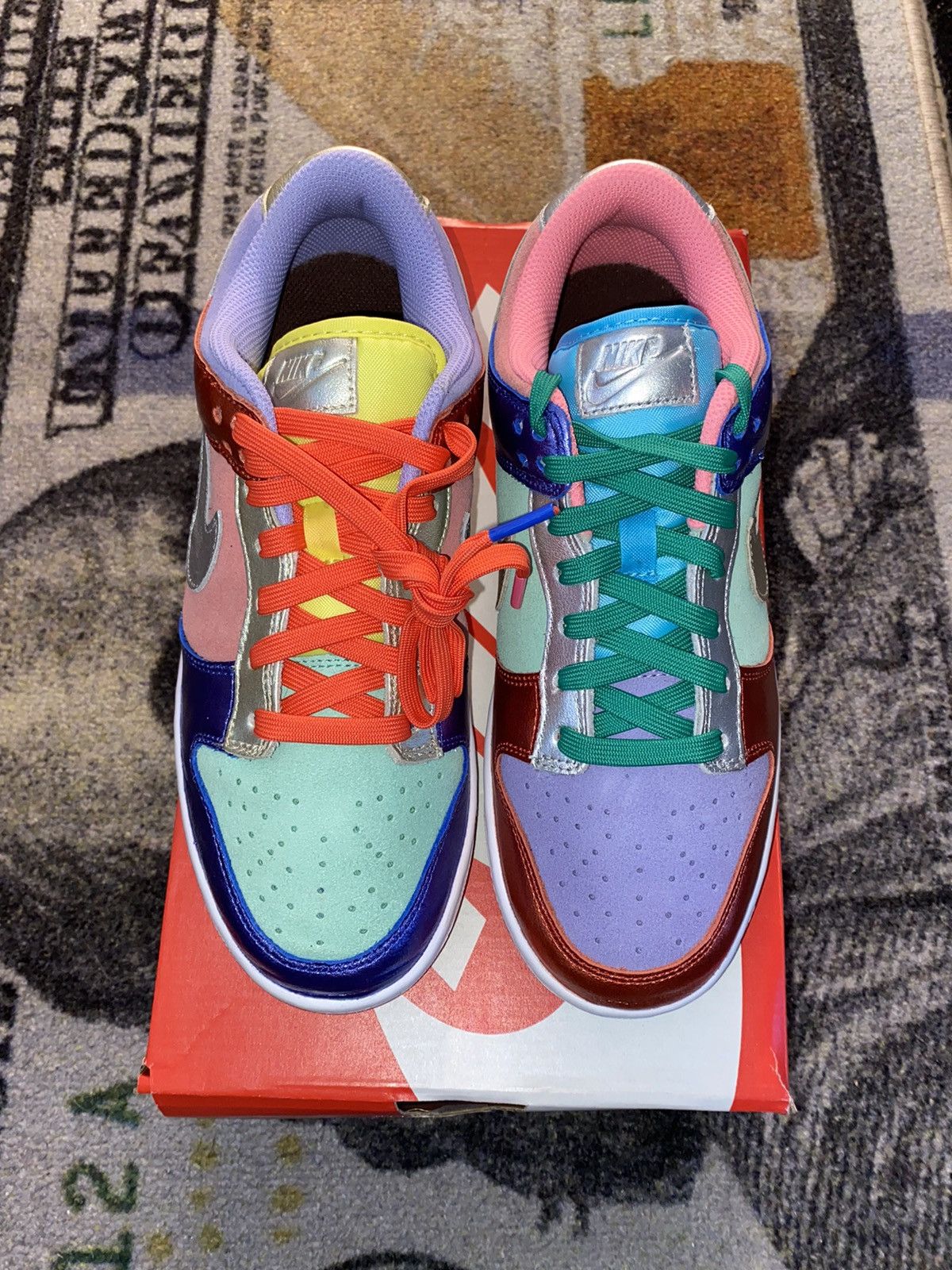 womens dunk low sunset pulse