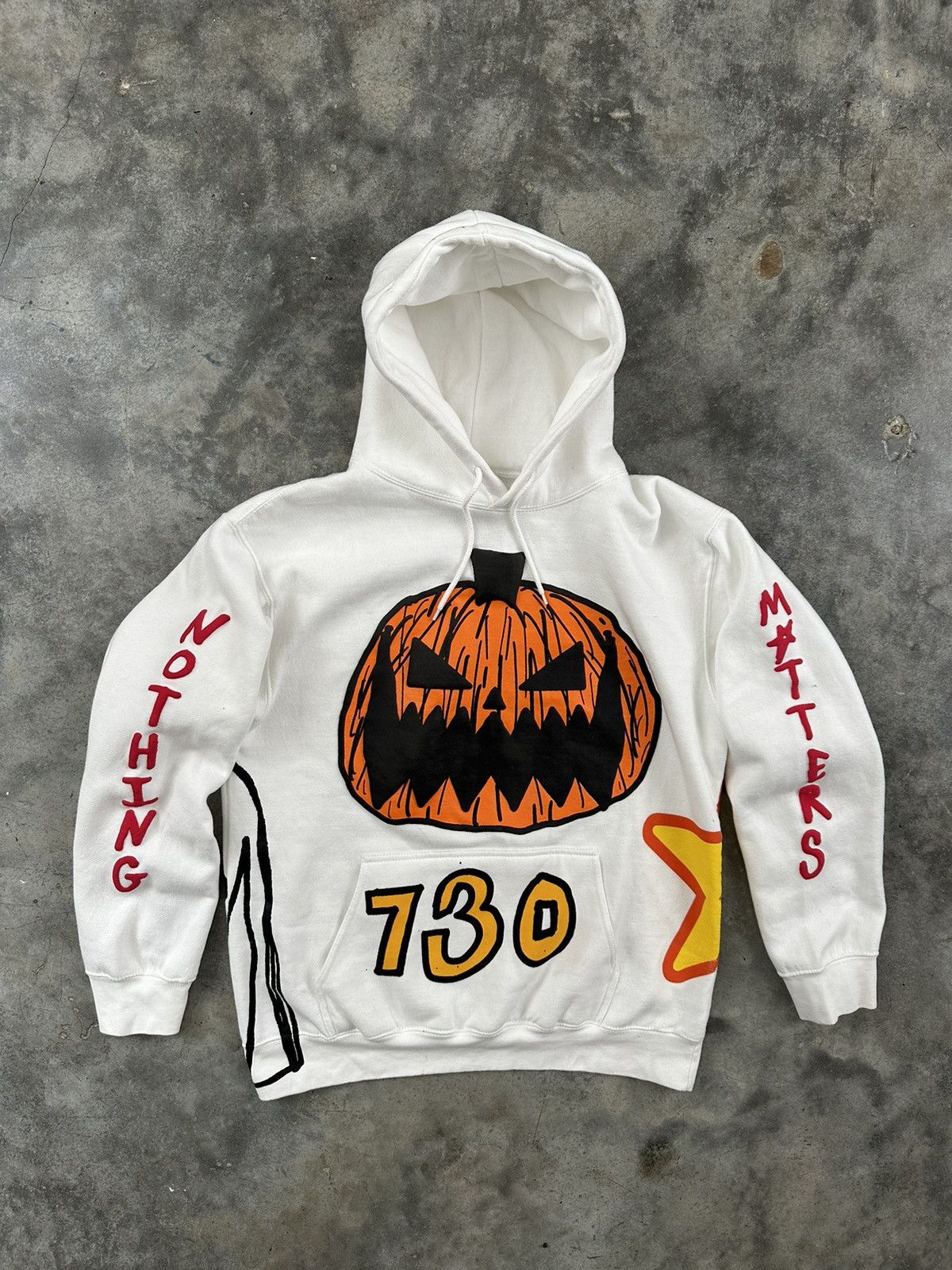 Asspizza White Pumpkin Nothing Matters Puff Print Size Large