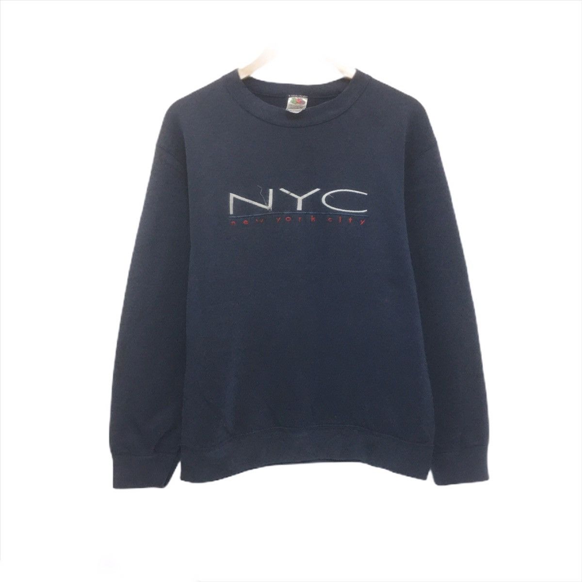 Fruit Of The Loom Vintage NYC Sweatshirt Biglogo Spellout NYC New York City Size US M / EU 48-50 / 2 - 1 Thumbnail