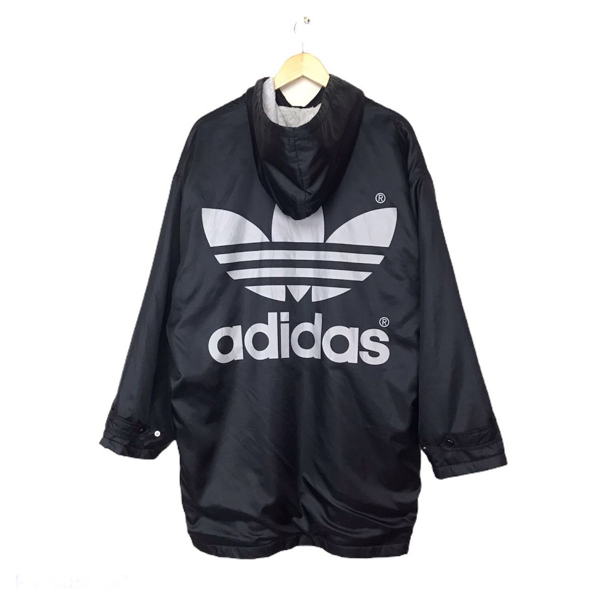 image of Oversized Adidas Run Dmc Hip Hop Style Big Logo in Black, Men's (Size Large)