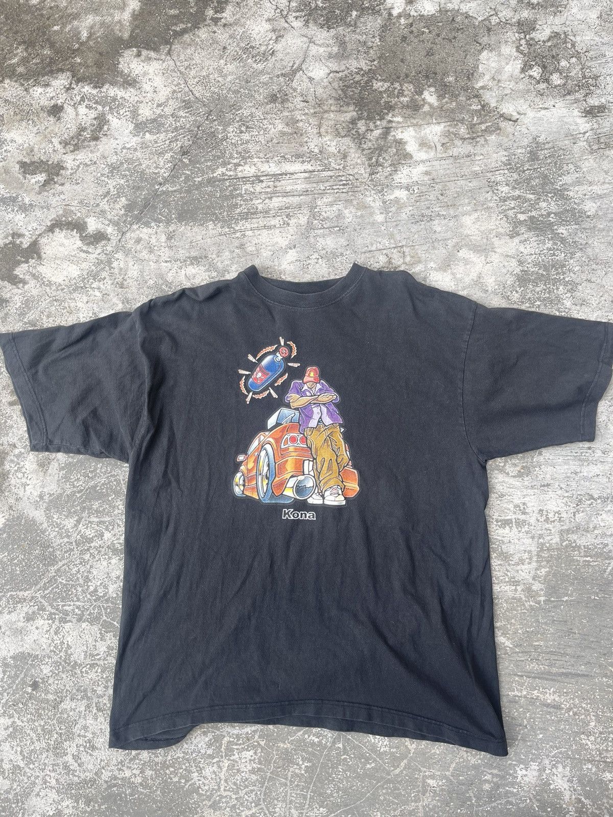 Vintage Kona Character T-shirt Hiphop Racing JDM skyline