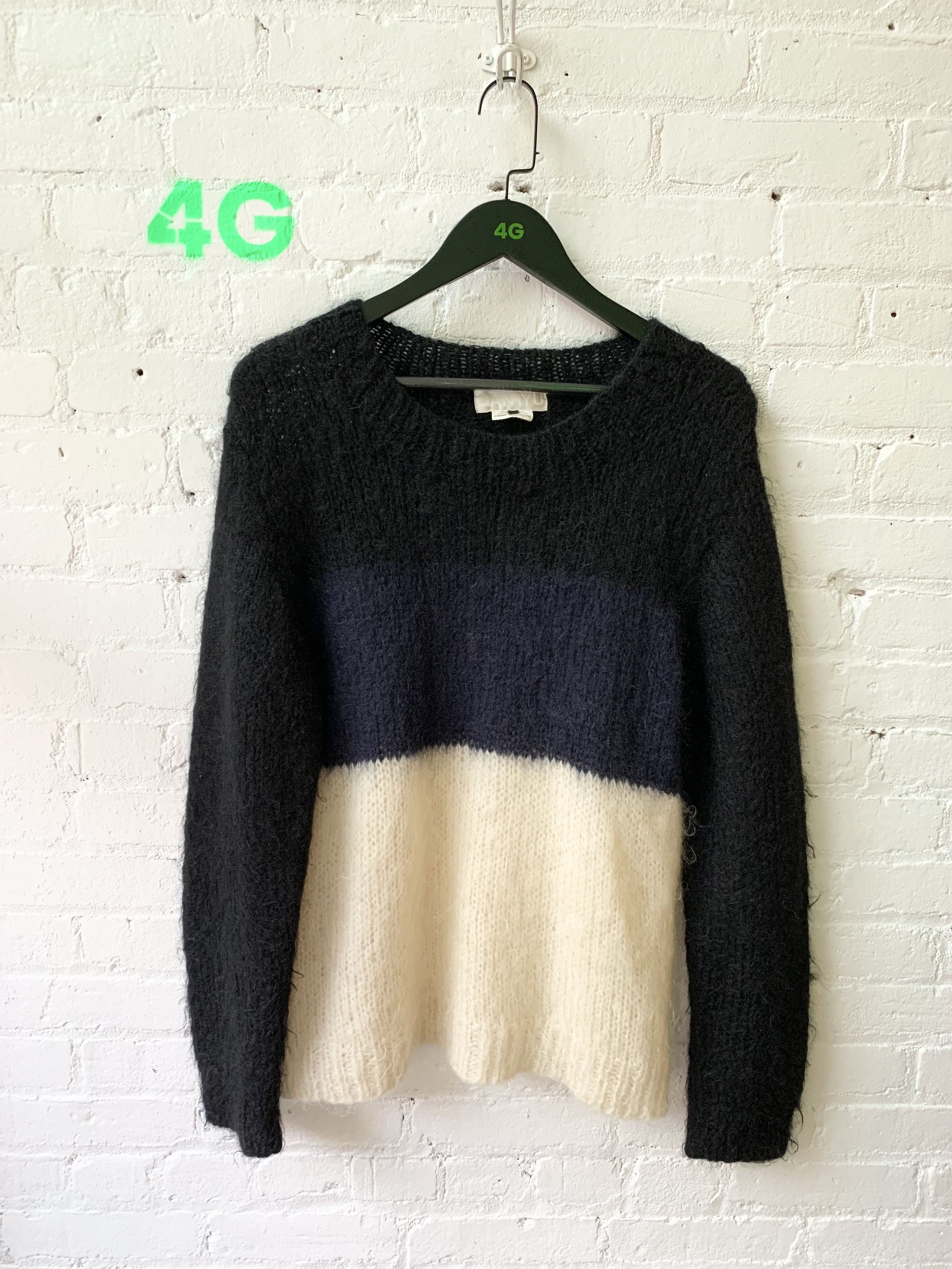 image of Comme Des Garcons Tri Color Hand Knit Sweater, Men's (Size Medium)