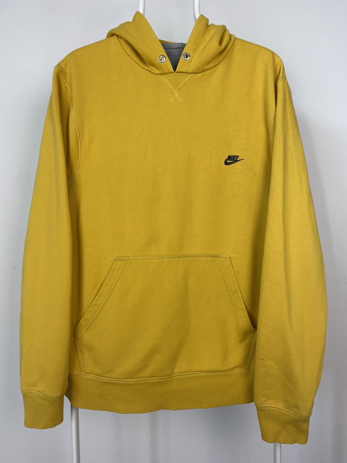 Nike × Vintage Nike vintage yellow hoodie small swoosh sweatshirt Size US L / EU 52-54 / 3 - 1 Thumbnail