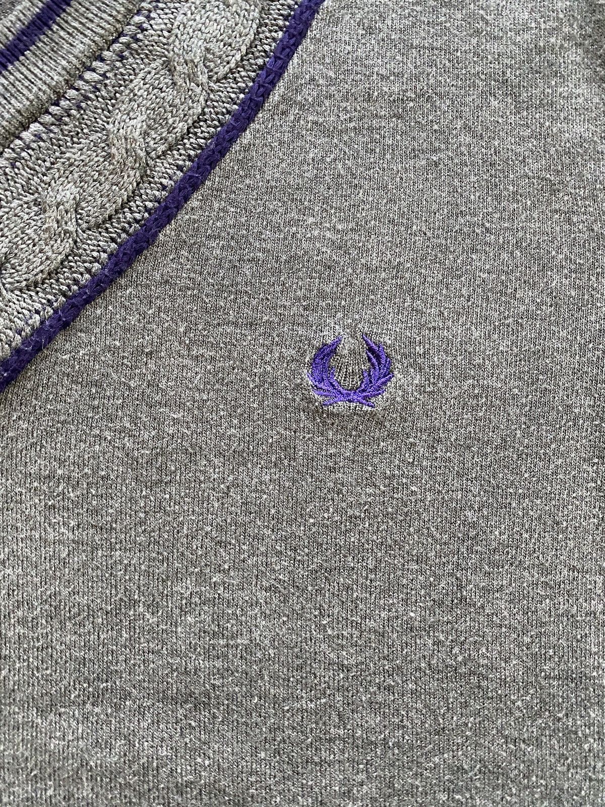 Fred Perry Vintage 90’s Fred Perry V-Neck Cable Knit Collar Sweater Size US M / EU 48-50 / 2 - 3 Thumbnail
