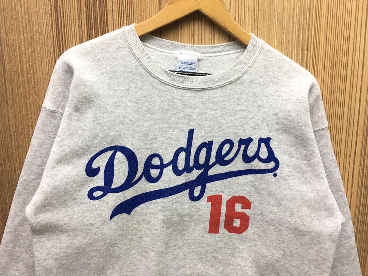 MLB × Nutmeg Vintage 90s Dodgers No 16 Nomo Baseball Sweatshirt Size US M / EU 48-50 / 2 - 2 Thumbnail