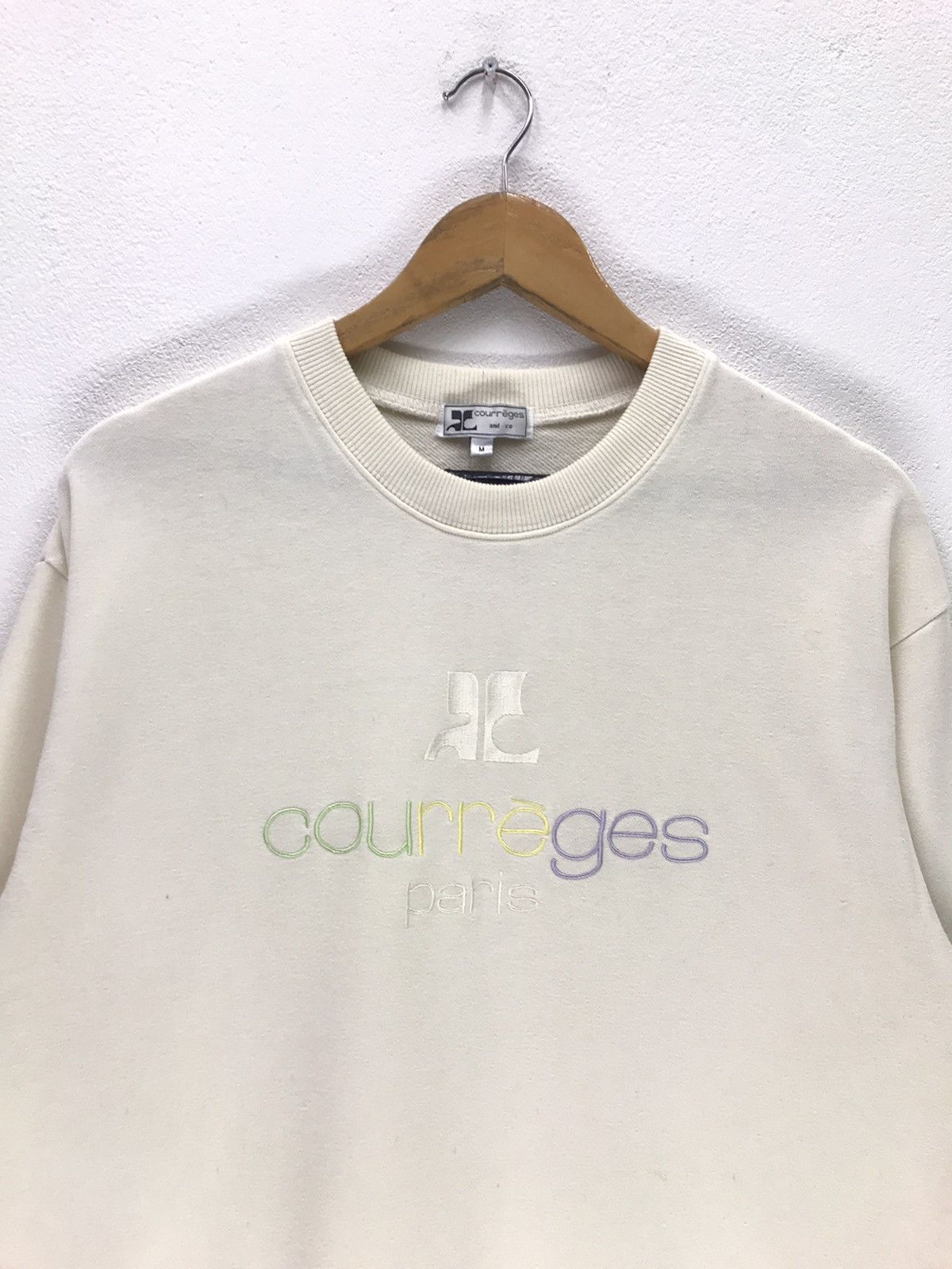 Courreges Vintage Courreges Paris Embroidery Logo Sweatshirt Size M / US 6-8 / IT 42-44 - 2 Thumbnail