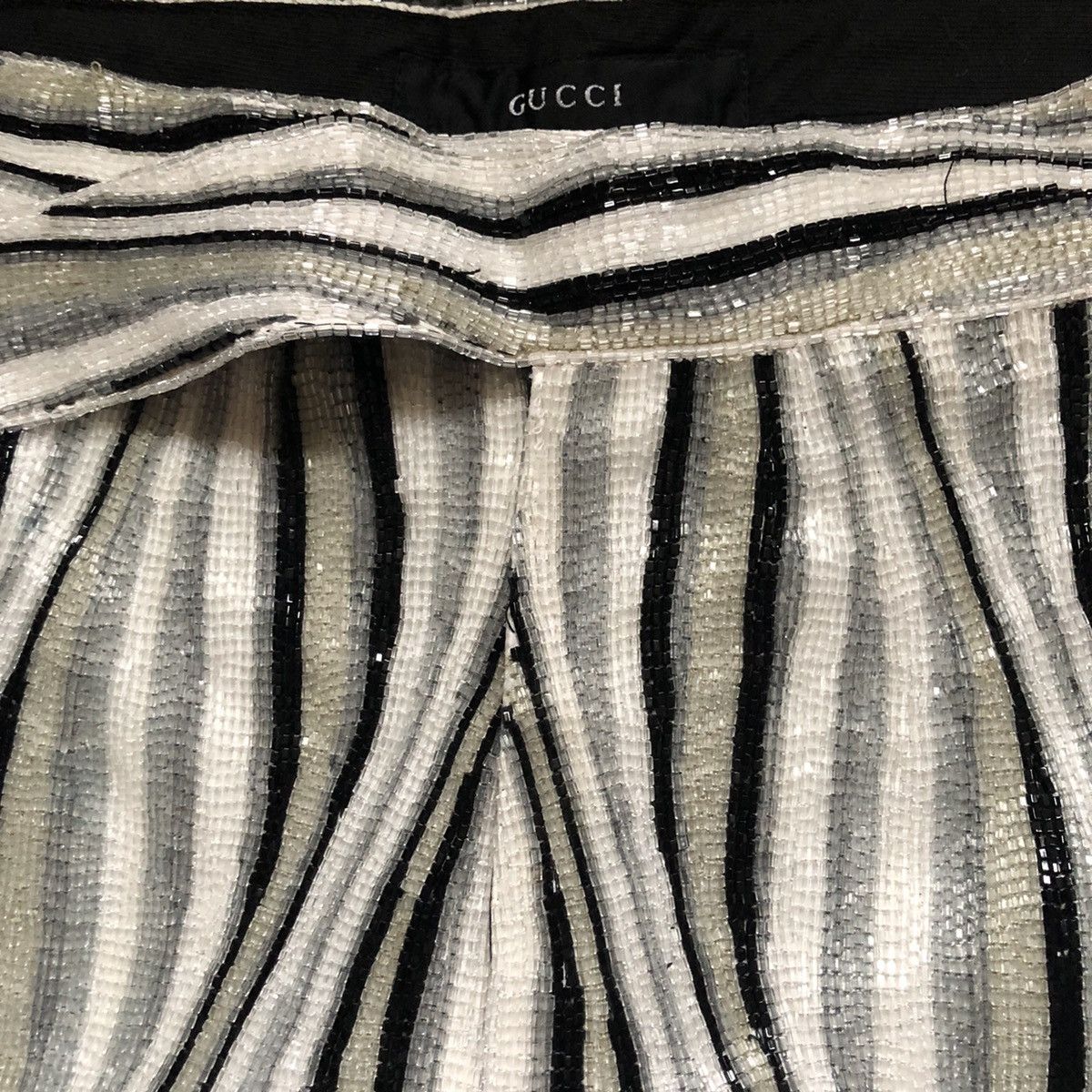 Gucci × Tom Ford Gucci by Tom Ford Spring 2000 Beaded Flared Pants RARE Size US 30 / EU 46 - 3 Thumbnail