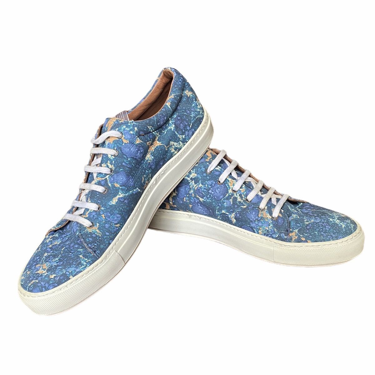 Acne Studios Rare Fall13 Acne Studios Blue Marble Adrian Sneakers Size US 11 / EU 44 - 4 Thumbnail