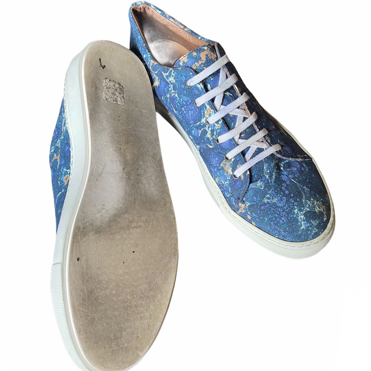 Acne Studios Rare Fall13 Acne Studios Blue Marble Adrian Sneakers Size US 11 / EU 44 - 5 Thumbnail