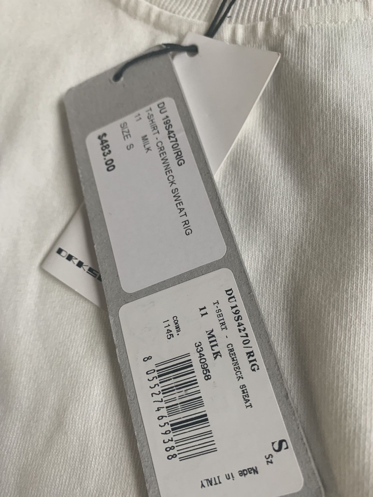 Rick Owens Drkshdw SS19 -RIG Crewneck Sweater in Milk Size US S / EU 44-46 / 1 - 10 Thumbnail