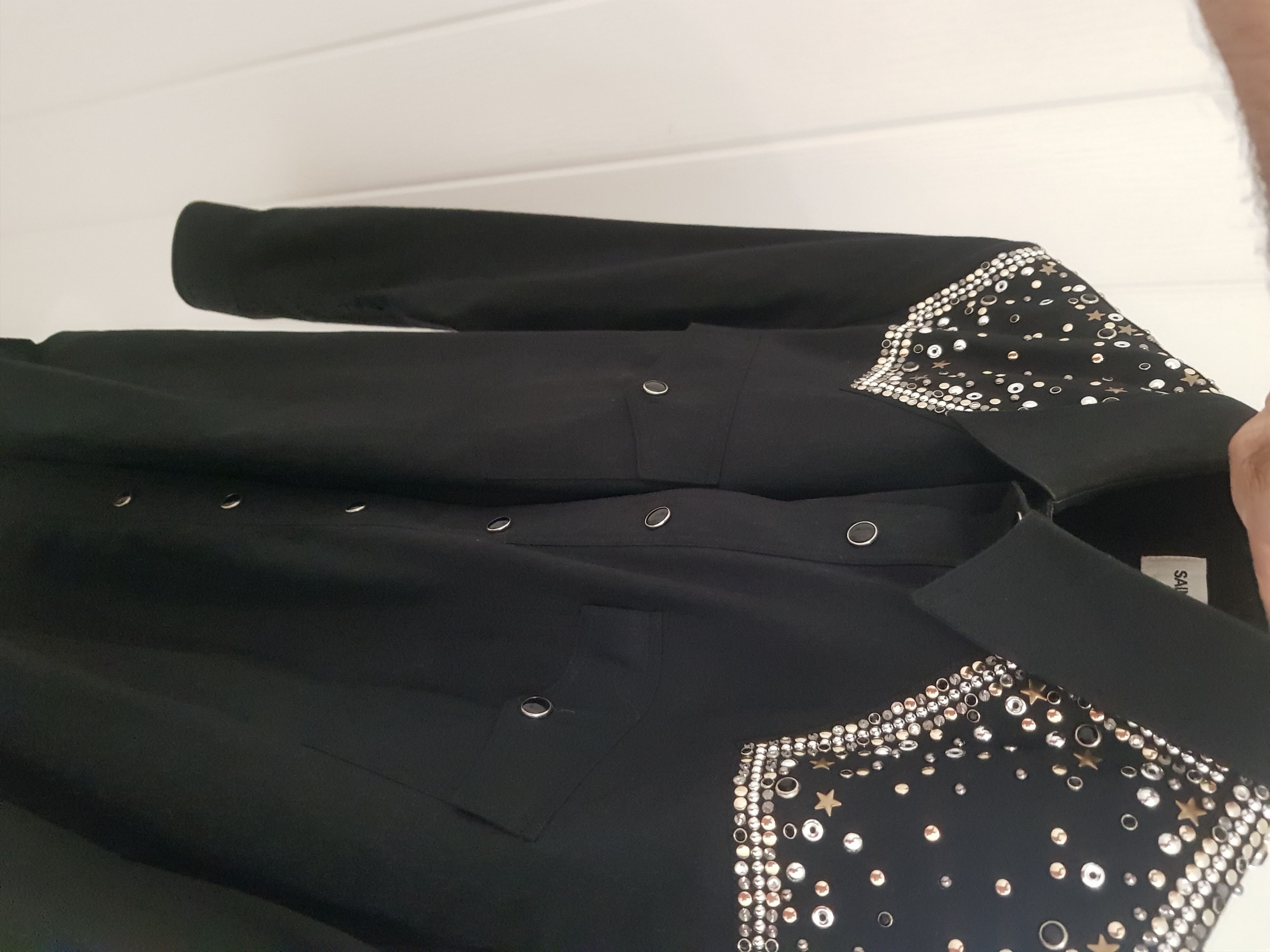 Saint Laurent Paris SAINT LAURENT Studded Embellished Shirt 39 Size US M / EU 48-50 / 2 - 2 Thumbnail