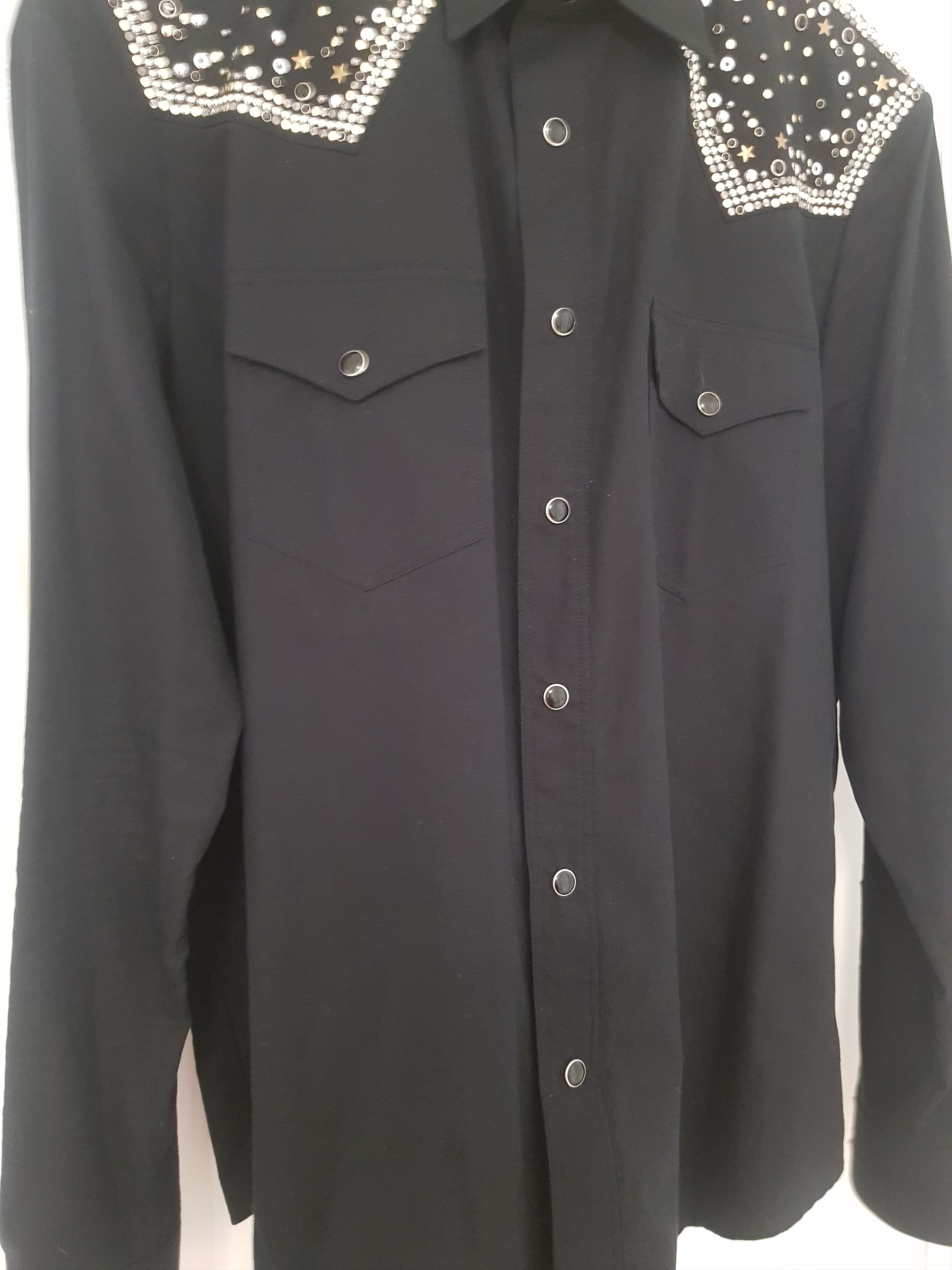 Saint Laurent Paris SAINT LAURENT Studded Embellished Shirt 39 Size US M / EU 48-50 / 2 - 5 Thumbnail