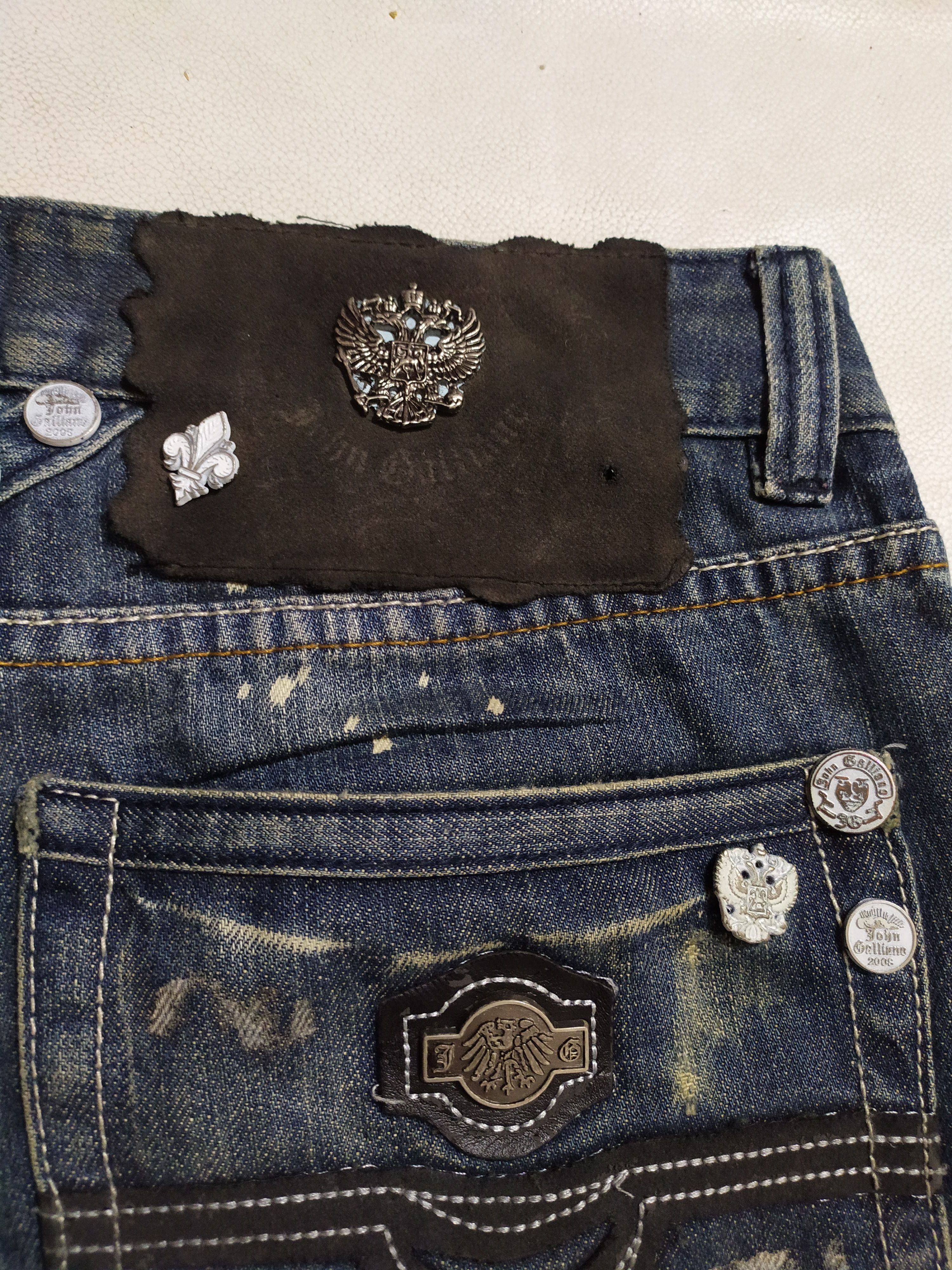 John Galliano 🔥John Galliano 2008 Denim painter distressed Jeans Pants Size US 30 / EU 46 - 14 Thumbnail
