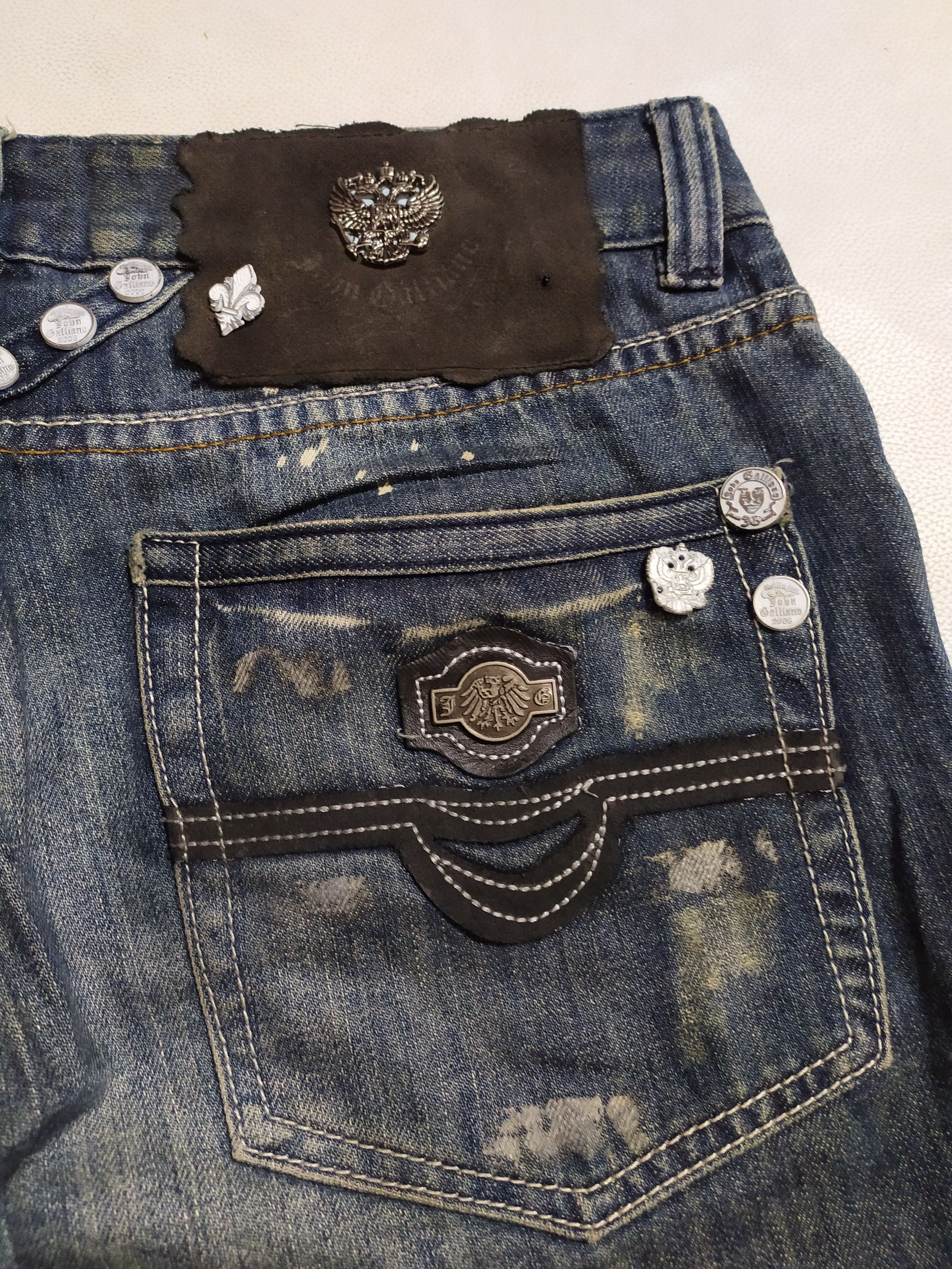 John Galliano 🔥John Galliano 2008 Denim painter distressed Jeans Pants Size US 30 / EU 46 - 13 Thumbnail
